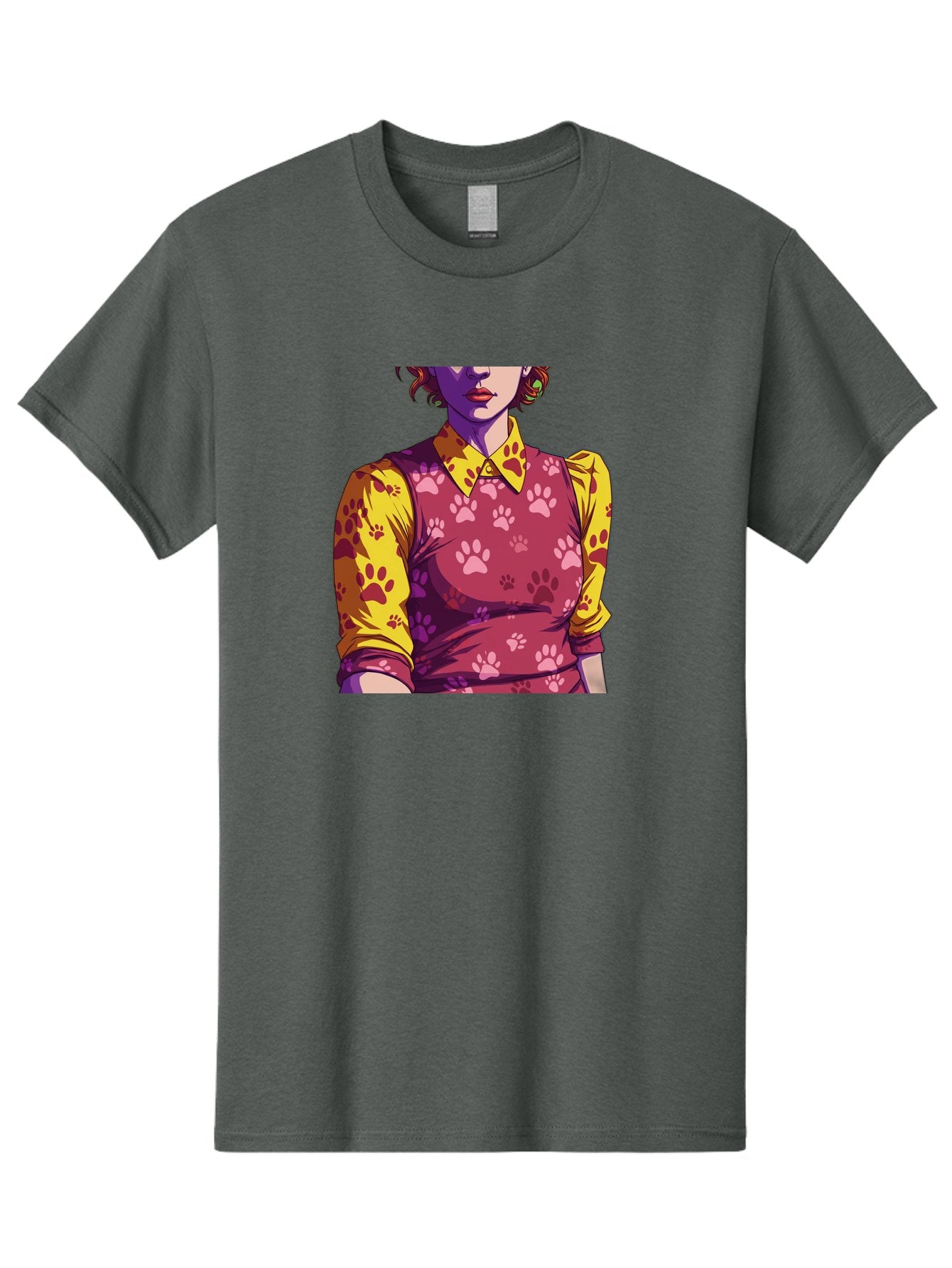 Woman-With-Paw-Print-Dress Men'S Graphic Tee, 100% Cotton, Comfortable Casual Summer Wear, Machine Washable, Vintage Camera, Old Camera, Antique Camera, Black Camera, Classic Photography, Photography Equipment, Nostalgic Device, Film Camera, Bai564 5