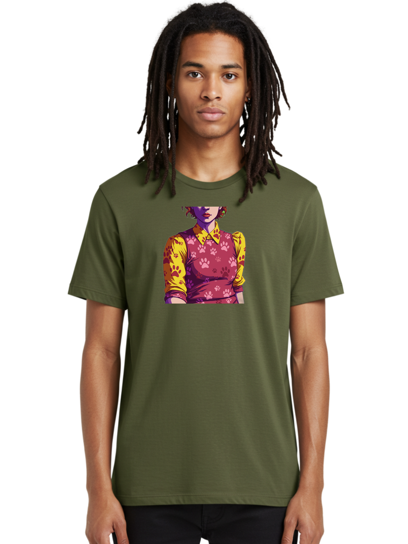 Woman-With-Paw-Print-Dress Men'S Graphic Tee, 100% Cotton, Comfortable Casual Summer Wear, Machine Washable, Vintage Camera, Old Camera, Antique Camera, Black Camera, Classic Photography, Photography Equipment, Nostalgic Device, Film Camera, Bai564 18