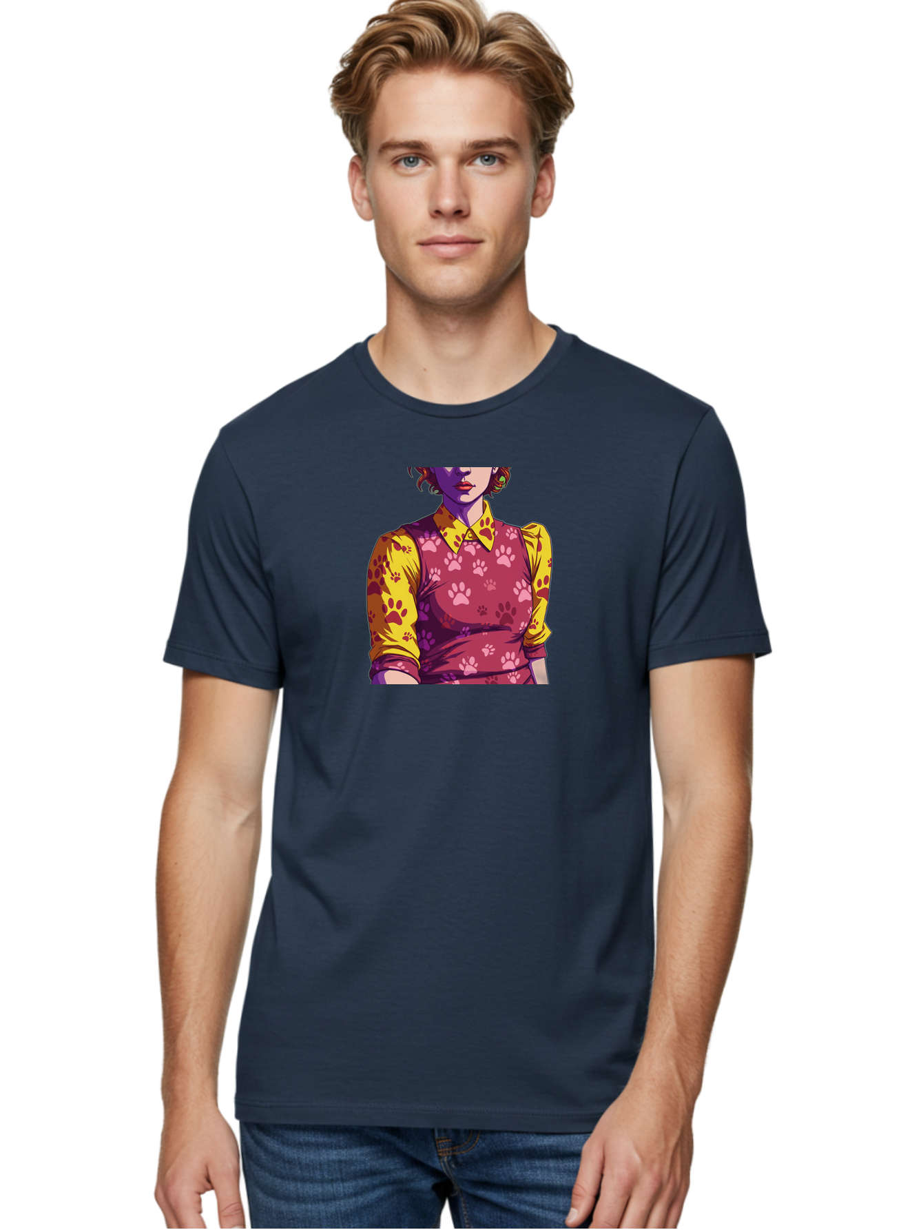 Woman-With-Paw-Print-Dress Men'S Graphic Tee, 100% Cotton, Comfortable Casual Summer Wear, Machine Washable, Vintage Camera, Old Camera, Antique Camera, Black Camera, Classic Photography, Photography Equipment, Nostalgic Device, Film Camera, Bai564 16