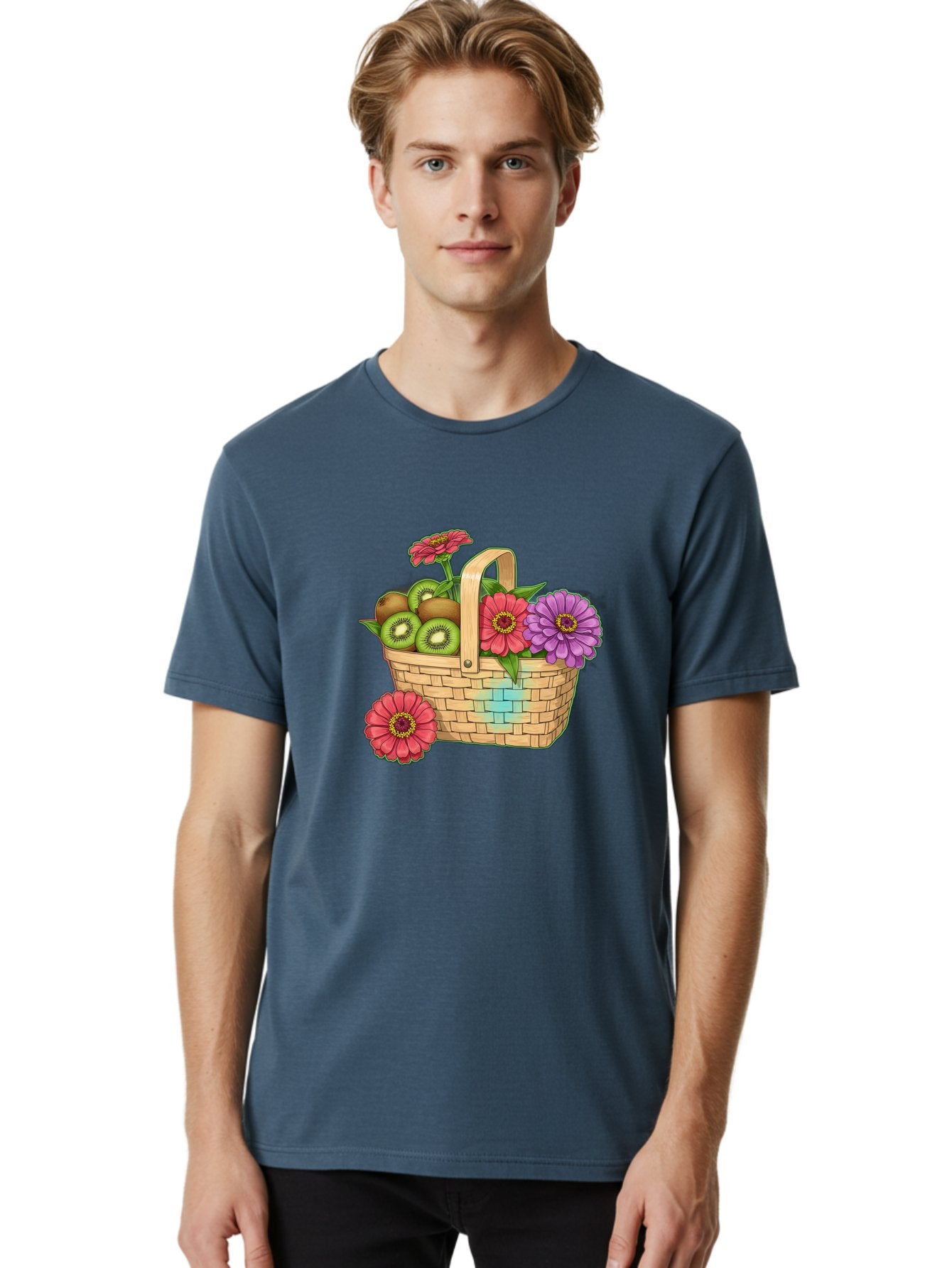 Basket-Of-Flowers-And-Kiwi-Fruits Men'S Graphic Tee, 100% Cotton, Comfortable Casual Summer Wear, Machine Washable, Vintage Camera, Old Camera, Antique Camera, Black Camera, Classic Photography, Photography Equipment, Nostalgic Device, Bai587 26