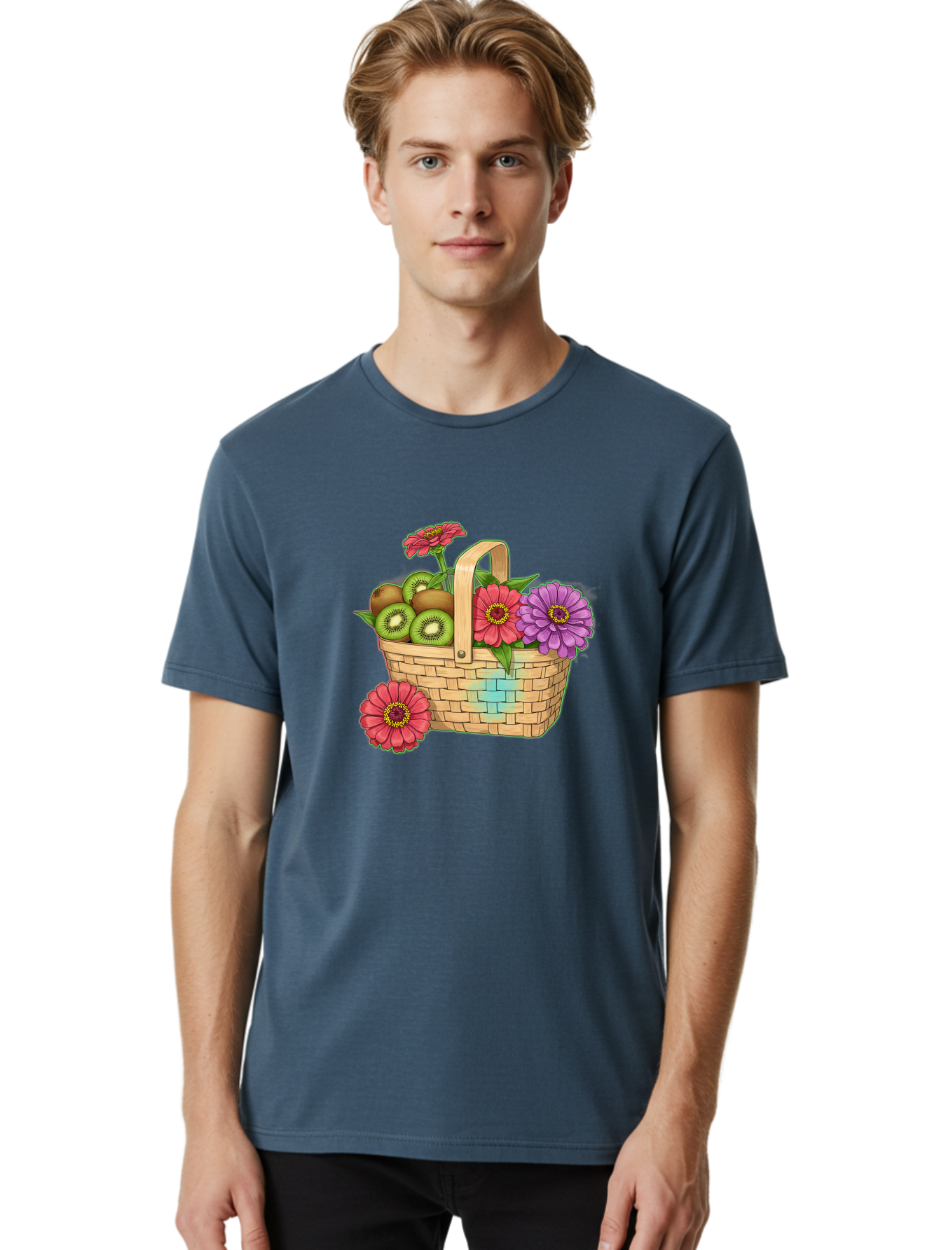 Basket-Of-Flowers-And-Kiwi-Fruits Men'S Graphic Tee, 100% Cotton, Comfortable Casual Summer Wear, Machine Washable, Vintage Camera, Old Camera, Antique Camera, Black Camera, Classic Photography, Photography Equipment, Nostalgic Device, Bai587 20