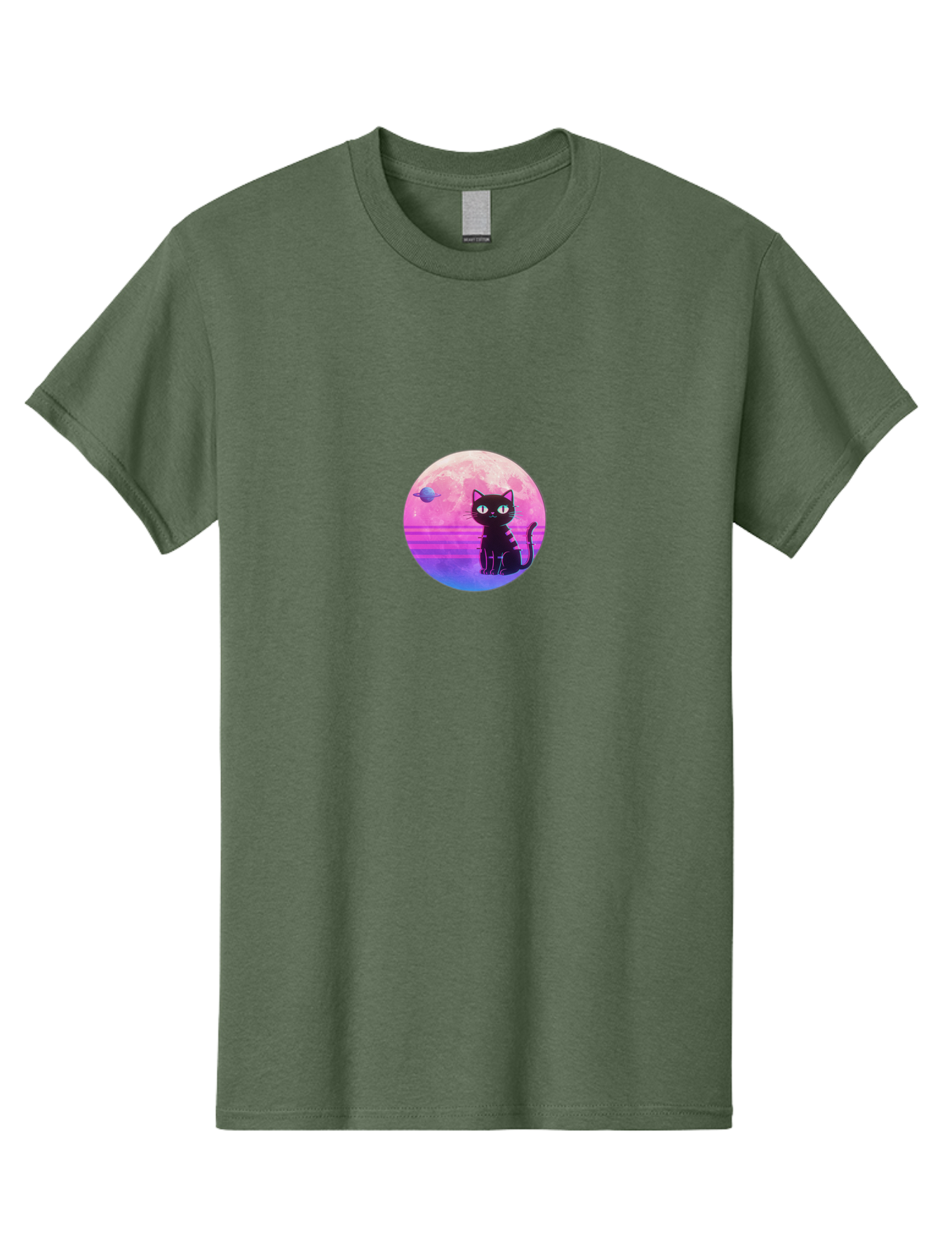 Black-Cat-1 Men'S Graphic Tee, 100% Cotton, Comfortable Casual Summer Wear, Machine Washable, Vintage Camera, Old Camera, Antique Camera, Black Camera, Classic Photography, Photography Equipment, Nostalgic Device, Film Camera, Camera Art Bai591