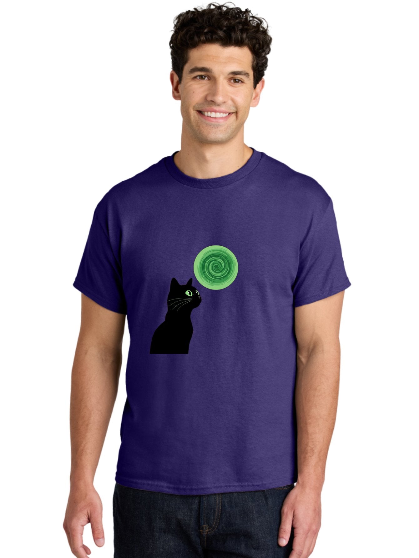 Black-Cat-And-Spiral Men'S Graphic Tee, 100% Cotton, Comfortable Casual Summer Wear, Machine Washable, Vintage Camera, Old Camera, Antique Camera, Black Camera, Classic Photography, Photography Equipment, Nostalgic Device, Film Camera, Bai592 30