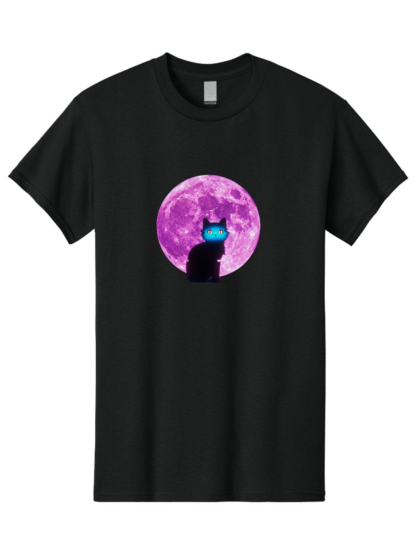 Black-Cat-Purple-Moon Men'S Graphic Tee, 100% Cotton, Comfortable Casual Summer Wear, Machine Washable, Vintage Camera, Old Camera, Antique Camera, Black Camera, Classic Photography, Photography Equipment, Nostalgic Device, Film Camera, Bai594 9