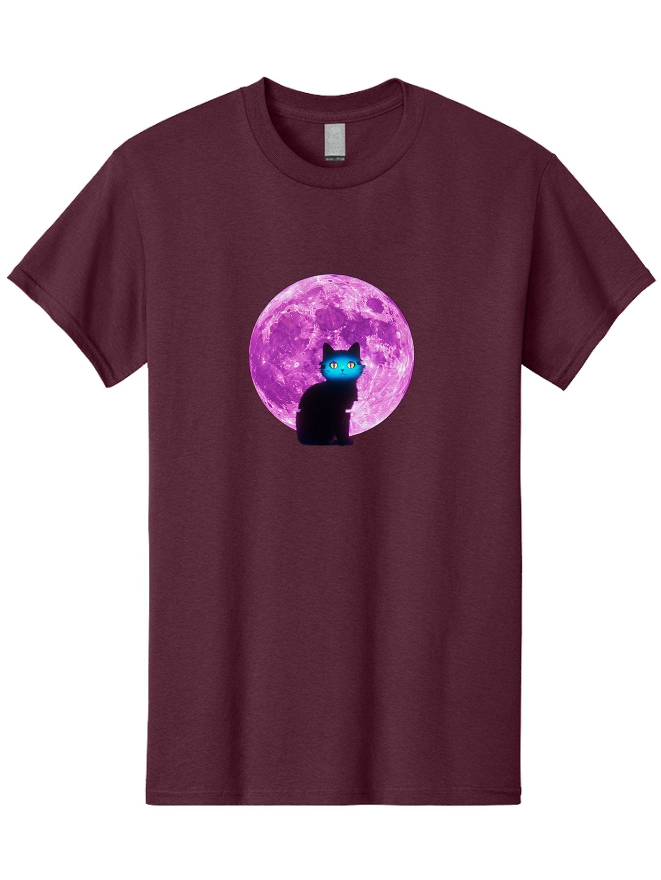 Black-Cat-Purple-Moon Men'S Graphic Tee, 100% Cotton, Comfortable Casual Summer Wear, Machine Washable, Vintage Camera, Old Camera, Antique Camera, Black Camera, Classic Photography, Photography Equipment, Nostalgic Device, Film Camera, Bai594 3