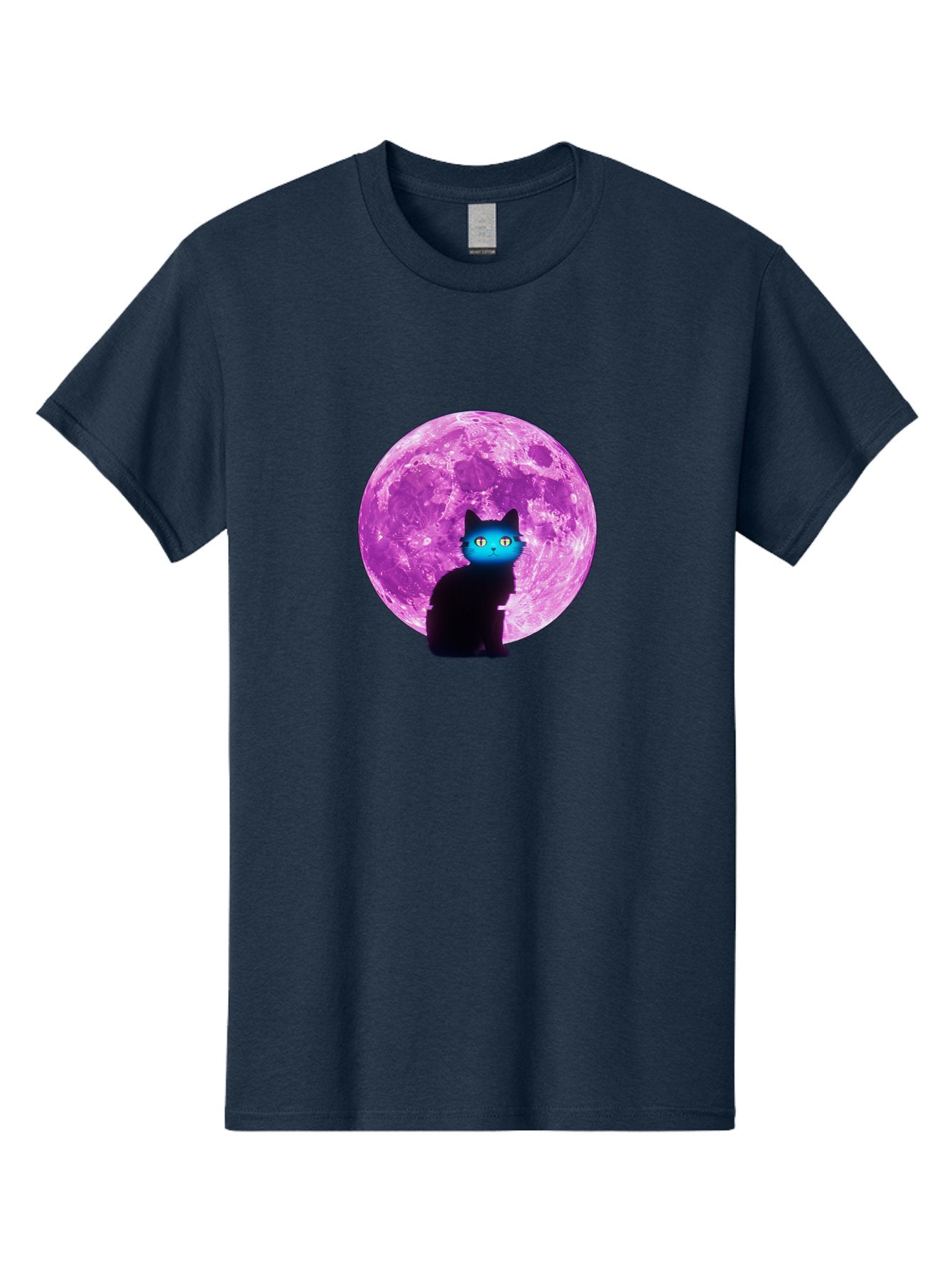 Black-Cat-Purple-Moon Men'S Graphic Tee, 100% Cotton, Comfortable Casual Summer Wear, Machine Washable, Vintage Camera, Old Camera, Antique Camera, Black Camera, Classic Photography, Photography Equipment, Nostalgic Device, Film Camera, Bai594 7