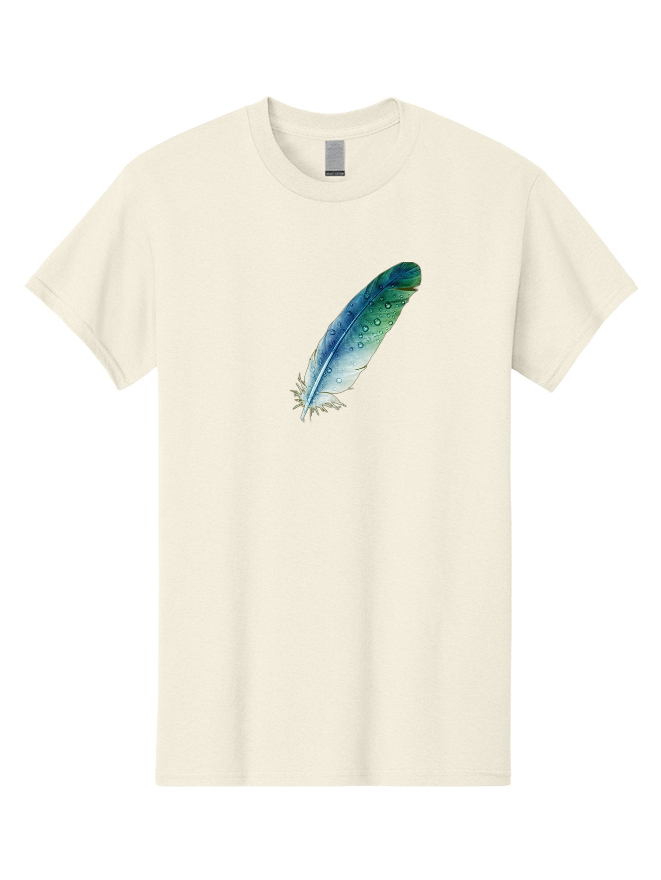 Blue-Feather-With-Water-Droplets Men'S Graphic Tee, 100% Cotton, Comfortable Casual Summer Wear, Machine Washable, Vintage Camera, Old Camera, Antique Camera, Black Camera, Classic Photography, Photography Equipment, Nostalgic Device, Bai598 9