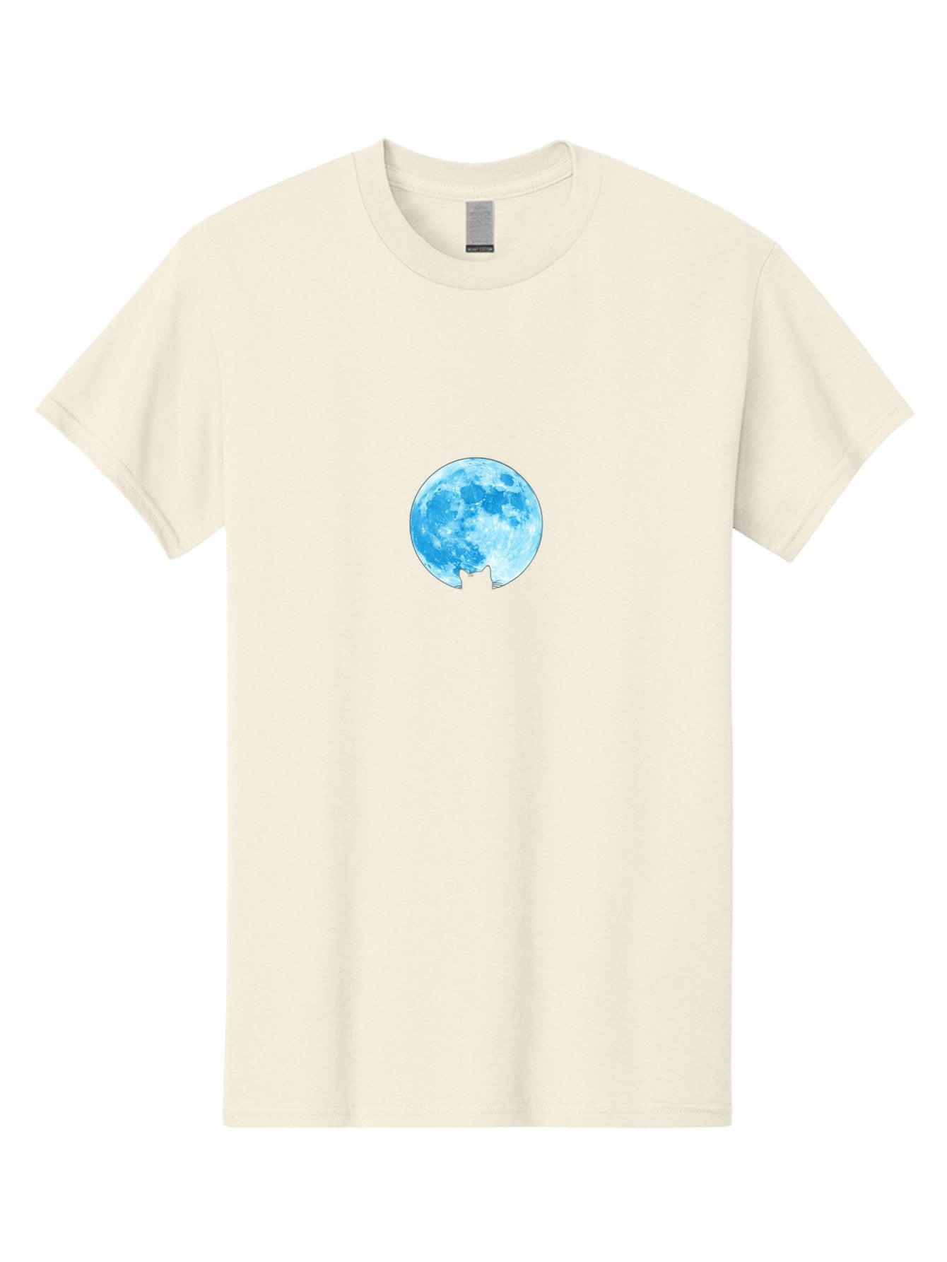 Blue-Moon-With-Cat-Silhouette Men'S Graphic Tee, 100% Cotton, Comfortable Casual Summer Wear, Machine Washable, Vintage Camera, Old Camera, Antique Camera, Black Camera, Classic Photography, Photography Equipment, Nostalgic Device, Bai599 13