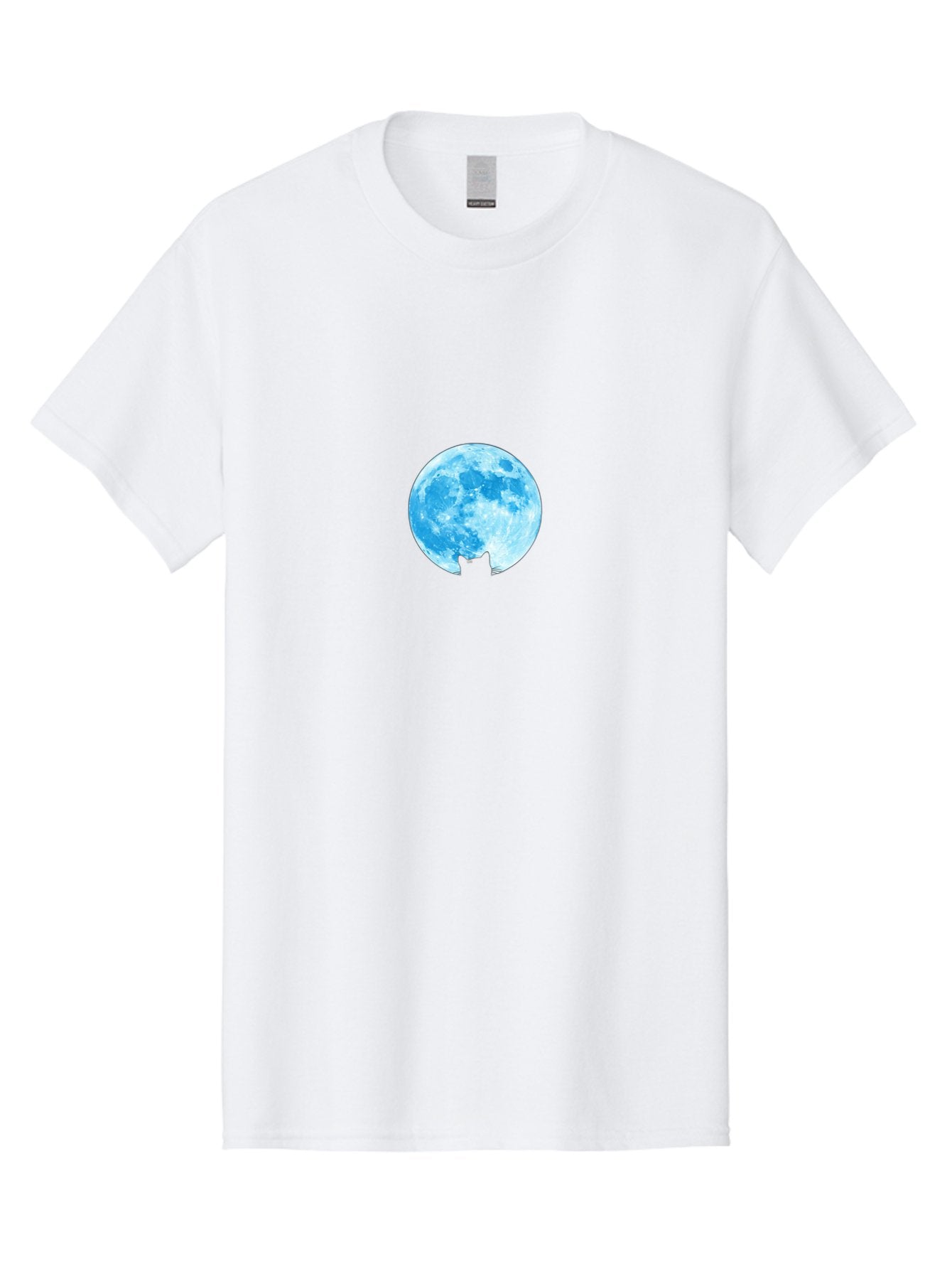 Blue-Moon-With-Cat-Silhouette Men'S Graphic Tee, 100% Cotton, Comfortable Casual Summer Wear, Machine Washable, Vintage Camera, Old Camera, Antique Camera, Black Camera, Classic Photography, Photography Equipment, Nostalgic Device, Bai599 14