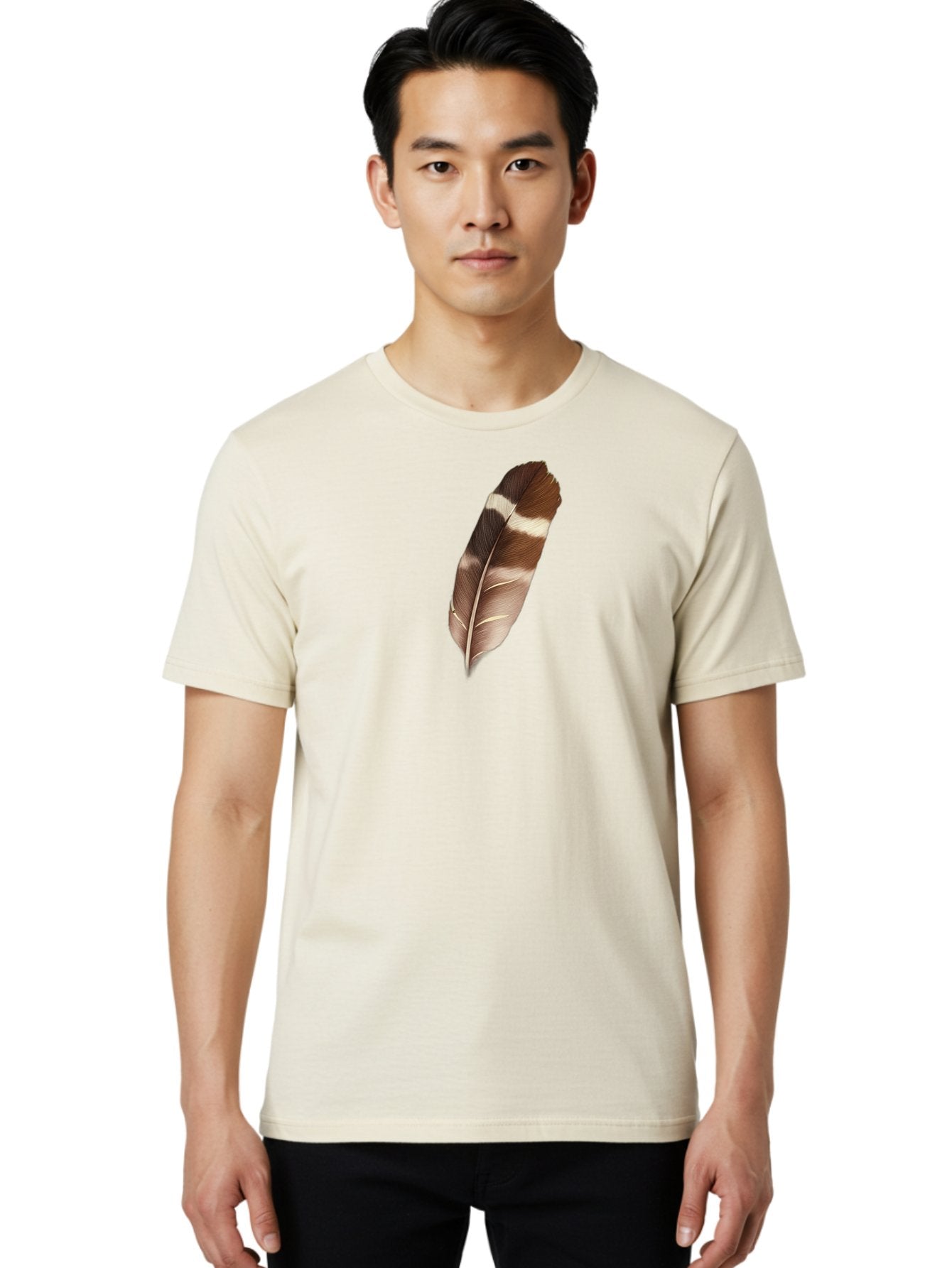 Brown-Feather-2 Men'S Graphic Tee, 100% Cotton, Comfortable Casual Summer Wear, Machine Washable, Vintage Camera, Old Camera, Antique Camera, Black Camera, Classic Photography, Photography Equipment, Nostalgic Device, Film Camera, Camera Art Bai604 30