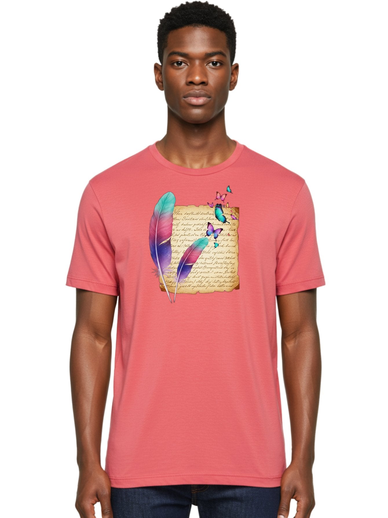 Butterflies-Quill Men'S Graphic Tee, 100% Cotton, Comfortable Casual Summer Wear, Machine Washable, Vintage Camera, Old Camera, Antique Camera, Black Camera, Classic Photography, Photography Equipment, Nostalgic Device, Film Camera, Camera Art Bai607 20