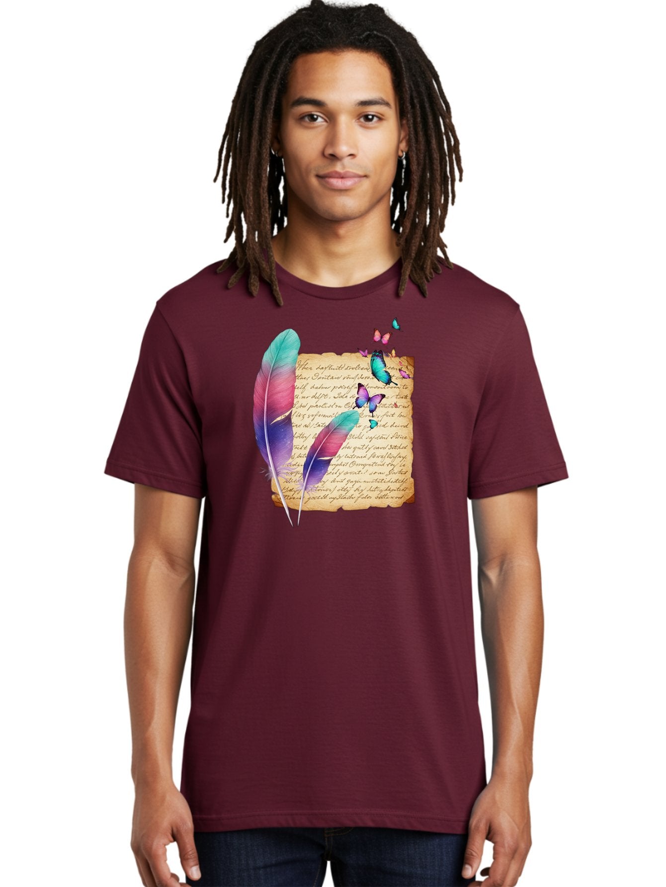 Butterflies-Quill Men'S Graphic Tee, 100% Cotton, Comfortable Casual Summer Wear, Machine Washable, Vintage Camera, Old Camera, Antique Camera, Black Camera, Classic Photography, Photography Equipment, Nostalgic Device, Film Camera, Camera Art Bai607 18