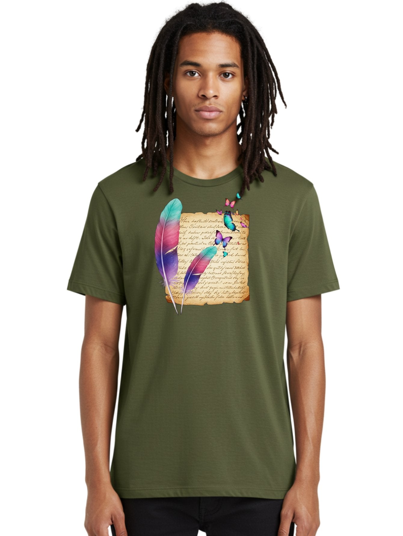 Butterflies-Quill Men'S Graphic Tee, 100% Cotton, Comfortable Casual Summer Wear, Machine Washable, Vintage Camera, Old Camera, Antique Camera, Black Camera, Classic Photography, Photography Equipment, Nostalgic Device, Film Camera, Camera Art Bai607 21