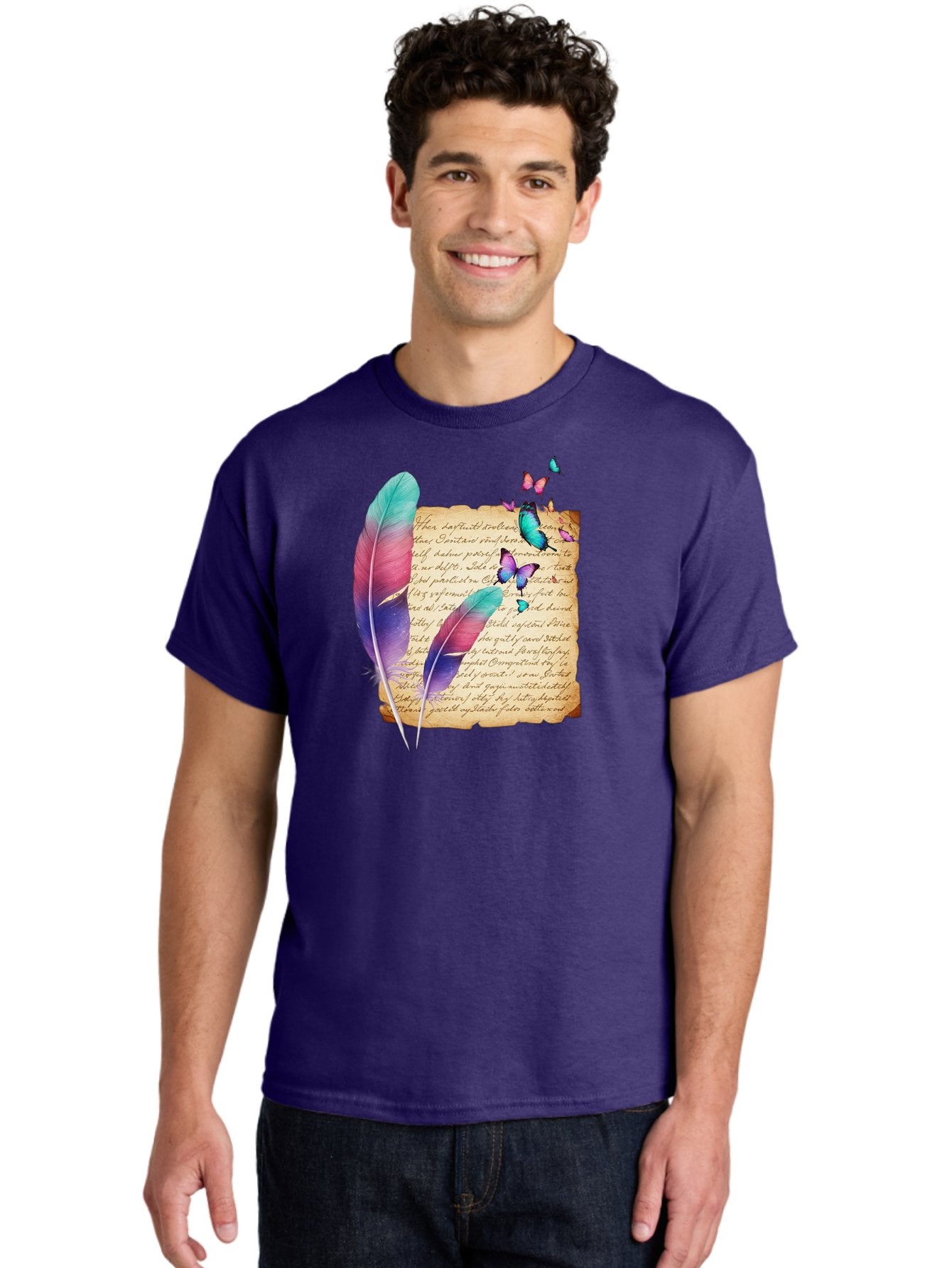 Butterflies-Quill Men'S Graphic Tee, 100% Cotton, Comfortable Casual Summer Wear, Machine Washable, Vintage Camera, Old Camera, Antique Camera, Black Camera, Classic Photography, Photography Equipment, Nostalgic Device, Film Camera, Camera Art Bai607 22