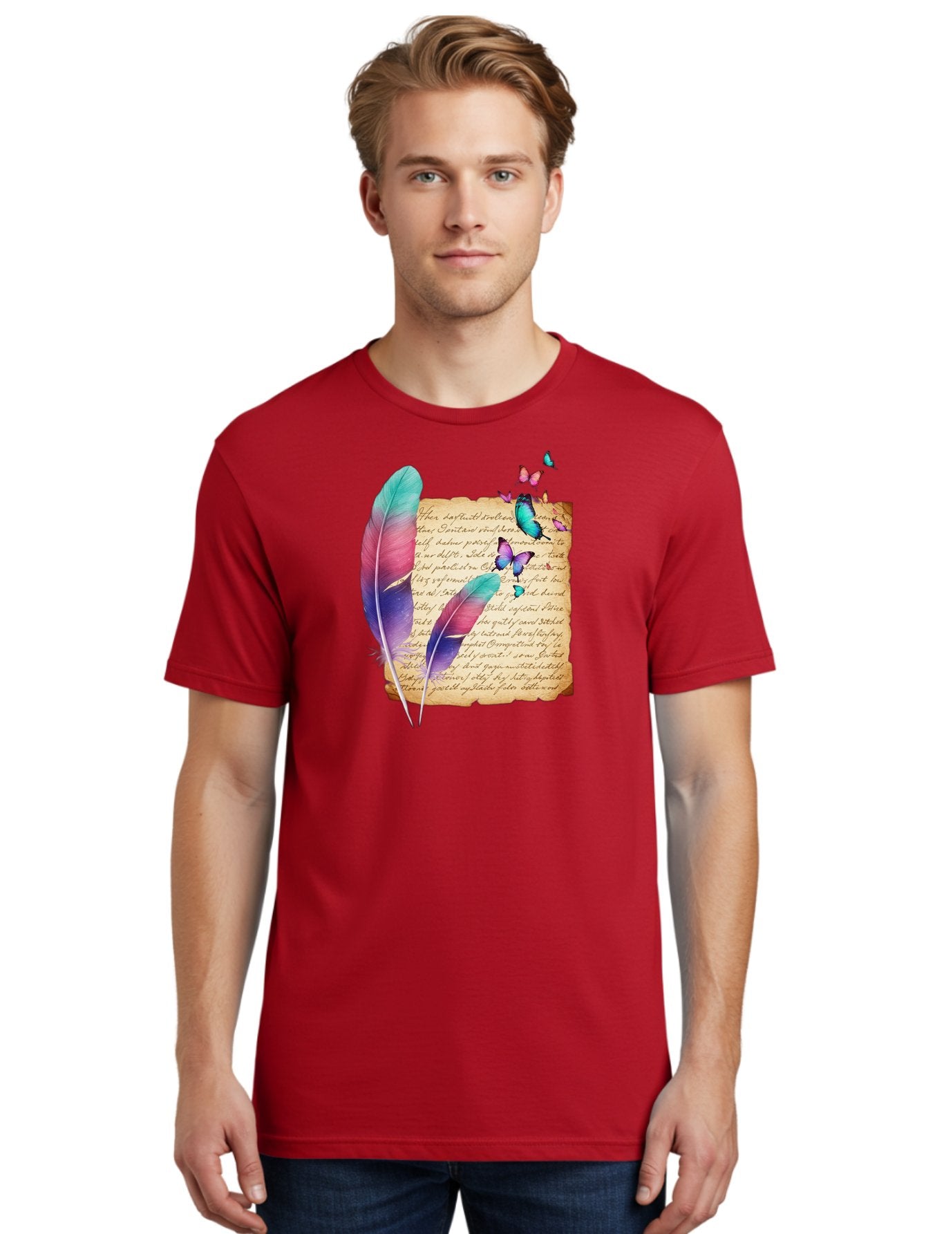 Butterflies-Quill Men'S Graphic Tee, 100% Cotton, Comfortable Casual Summer Wear, Machine Washable, Vintage Camera, Old Camera, Antique Camera, Black Camera, Classic Photography, Photography Equipment, Nostalgic Device, Film Camera, Camera Art Bai607 28