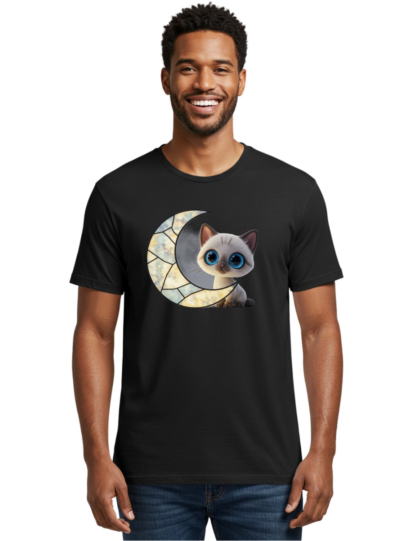 Cat-And-Crescent-Moon-1 Men'S Graphic Tee, 100% Cotton, Comfortable Casual Summer Wear, Machine Washable, Vintage Camera, Old Camera, Antique Camera, Black Camera, Classic Photography, Photography Equipment, Nostalgic Device, Film Camera, Bai619 26