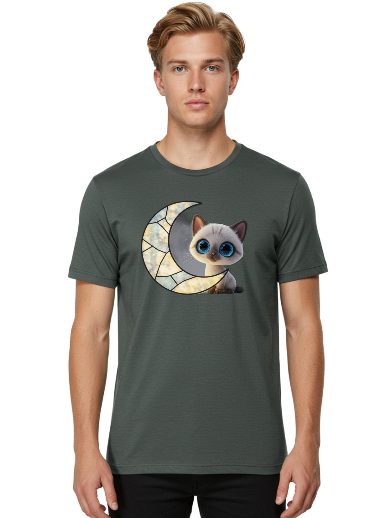 Cat-And-Crescent-Moon-1 Men'S Graphic Tee, 100% Cotton, Comfortable Casual Summer Wear, Machine Washable, Vintage Camera, Old Camera, Antique Camera, Black Camera, Classic Photography, Photography Equipment, Nostalgic Device, Film Camera, Bai619 17