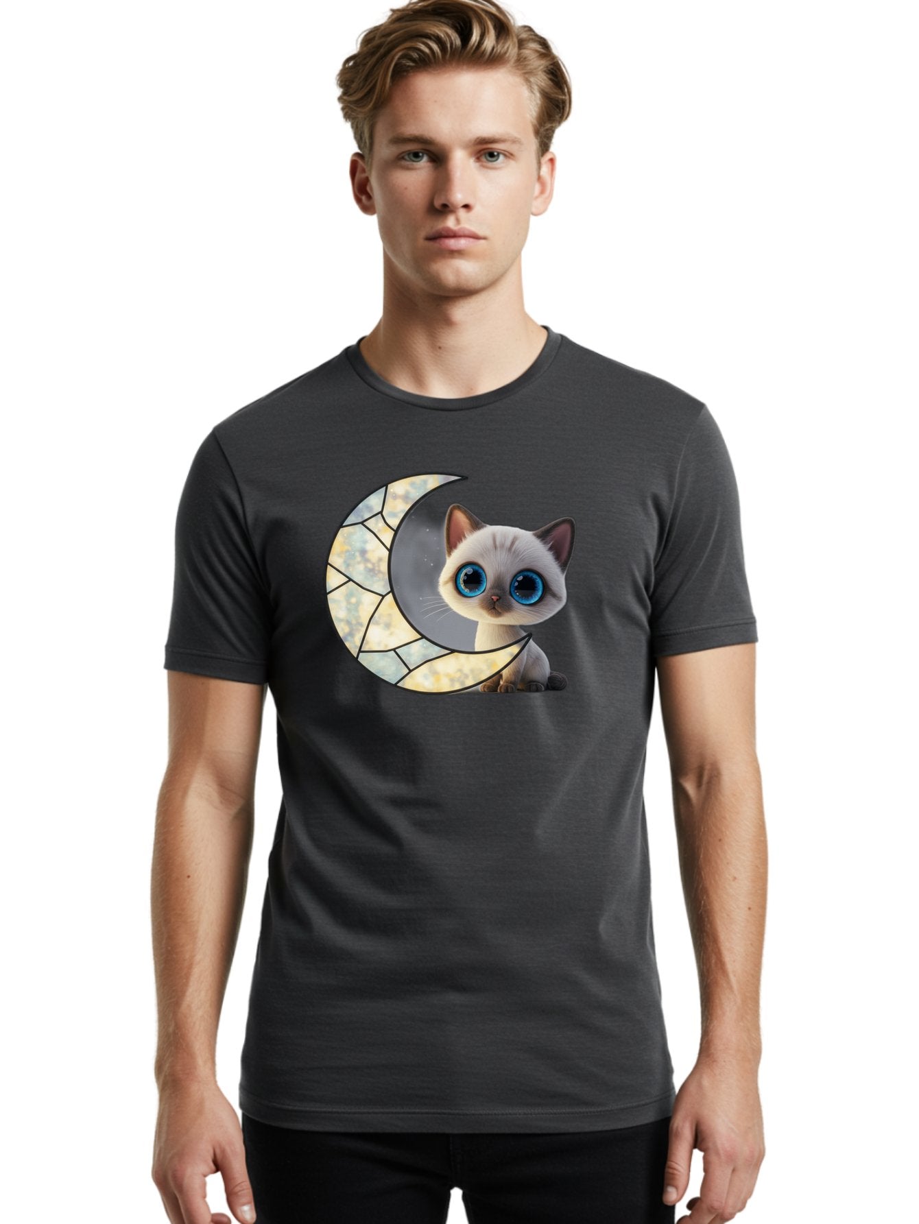 Cat-And-Crescent-Moon-1 Men'S Graphic Tee, 100% Cotton, Comfortable Casual Summer Wear, Machine Washable, Vintage Camera, Old Camera, Antique Camera, Black Camera, Classic Photography, Photography Equipment, Nostalgic Device, Film Camera, Bai619 28