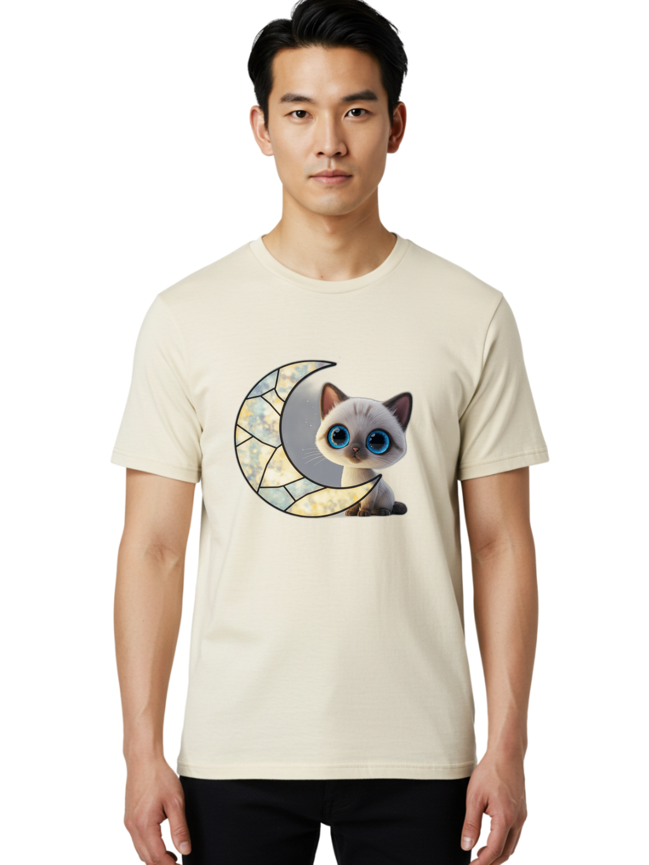 Cat-And-Crescent-Moon-1 Men'S Graphic Tee, 100% Cotton, Comfortable Casual Summer Wear, Machine Washable, Vintage Camera, Old Camera, Antique Camera, Black Camera, Classic Photography, Photography Equipment, Nostalgic Device, Film Camera, Bai619 25