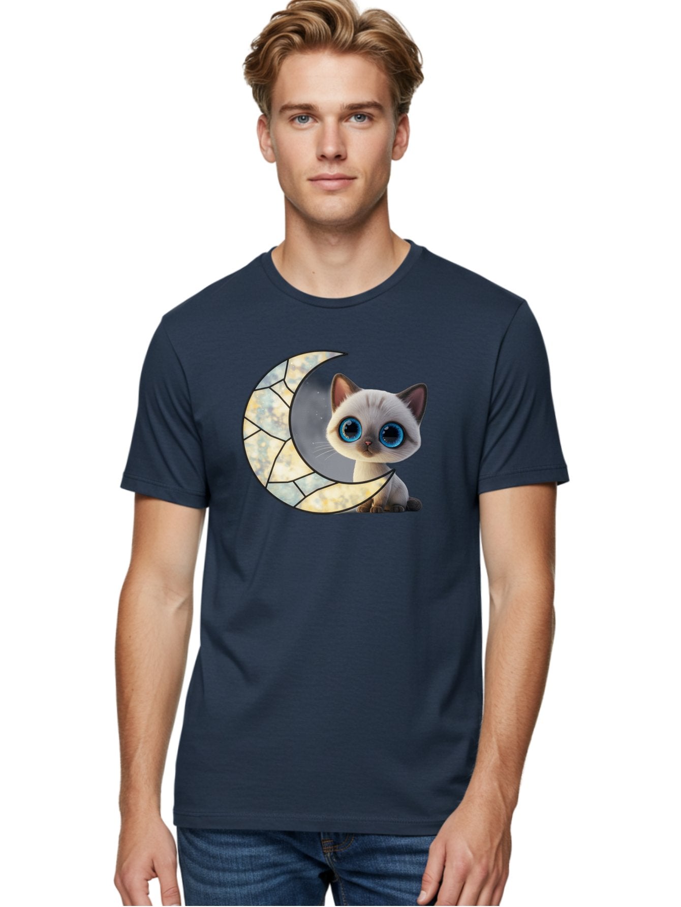 Cat-And-Crescent-Moon-1 Men'S Graphic Tee, 100% Cotton, Comfortable Casual Summer Wear, Machine Washable, Vintage Camera, Old Camera, Antique Camera, Black Camera, Classic Photography, Photography Equipment, Nostalgic Device, Film Camera, Bai619 20