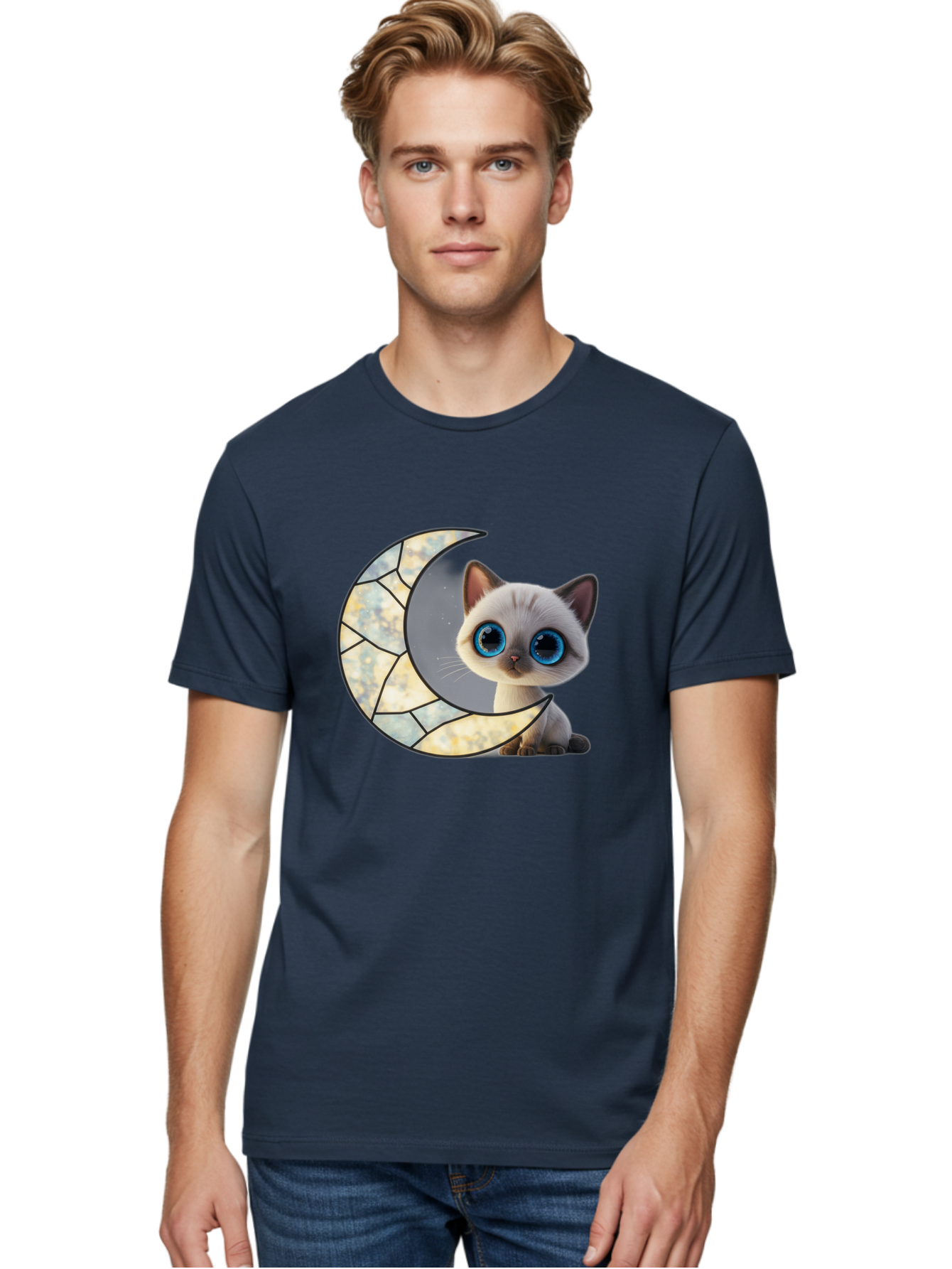 Cat-And-Crescent-Moon-1 Men'S Graphic Tee, 100% Cotton, Comfortable Casual Summer Wear, Machine Washable, Vintage Camera, Old Camera, Antique Camera, Black Camera, Classic Photography, Photography Equipment, Nostalgic Device, Film Camera, Bai619 30