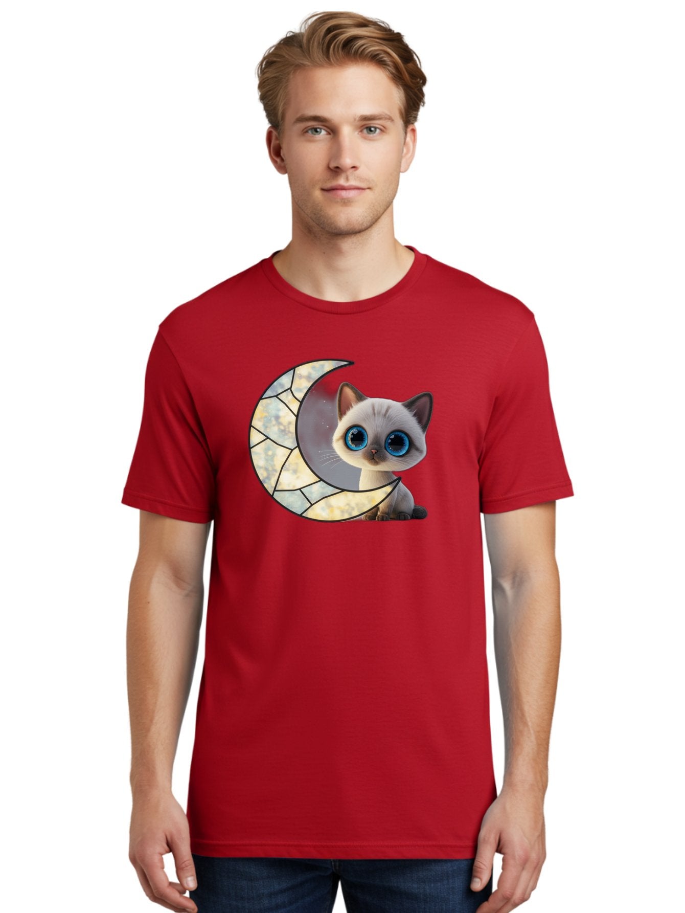 Cat-And-Crescent-Moon-1 Men'S Graphic Tee, 100% Cotton, Comfortable Casual Summer Wear, Machine Washable, Vintage Camera, Old Camera, Antique Camera, Black Camera, Classic Photography, Photography Equipment, Nostalgic Device, Film Camera, Bai619 19