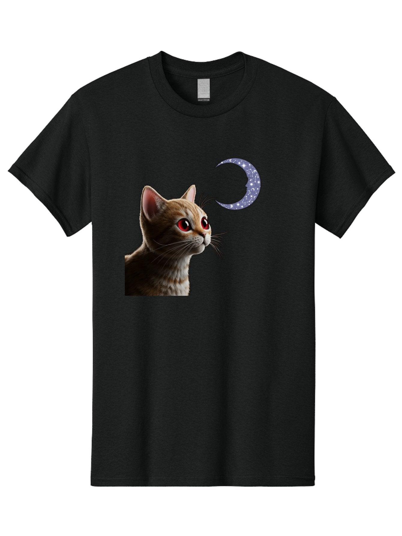 Cat-And-Crescent-Moon-2 Men'S Graphic Tee, 100% Cotton, Comfortable Casual Summer Wear, Machine Washable, Vintage Camera, Old Camera, Antique Camera, Black Camera, Classic Photography, Photography Equipment, Nostalgic Device, Film Camera, Bai620 8
