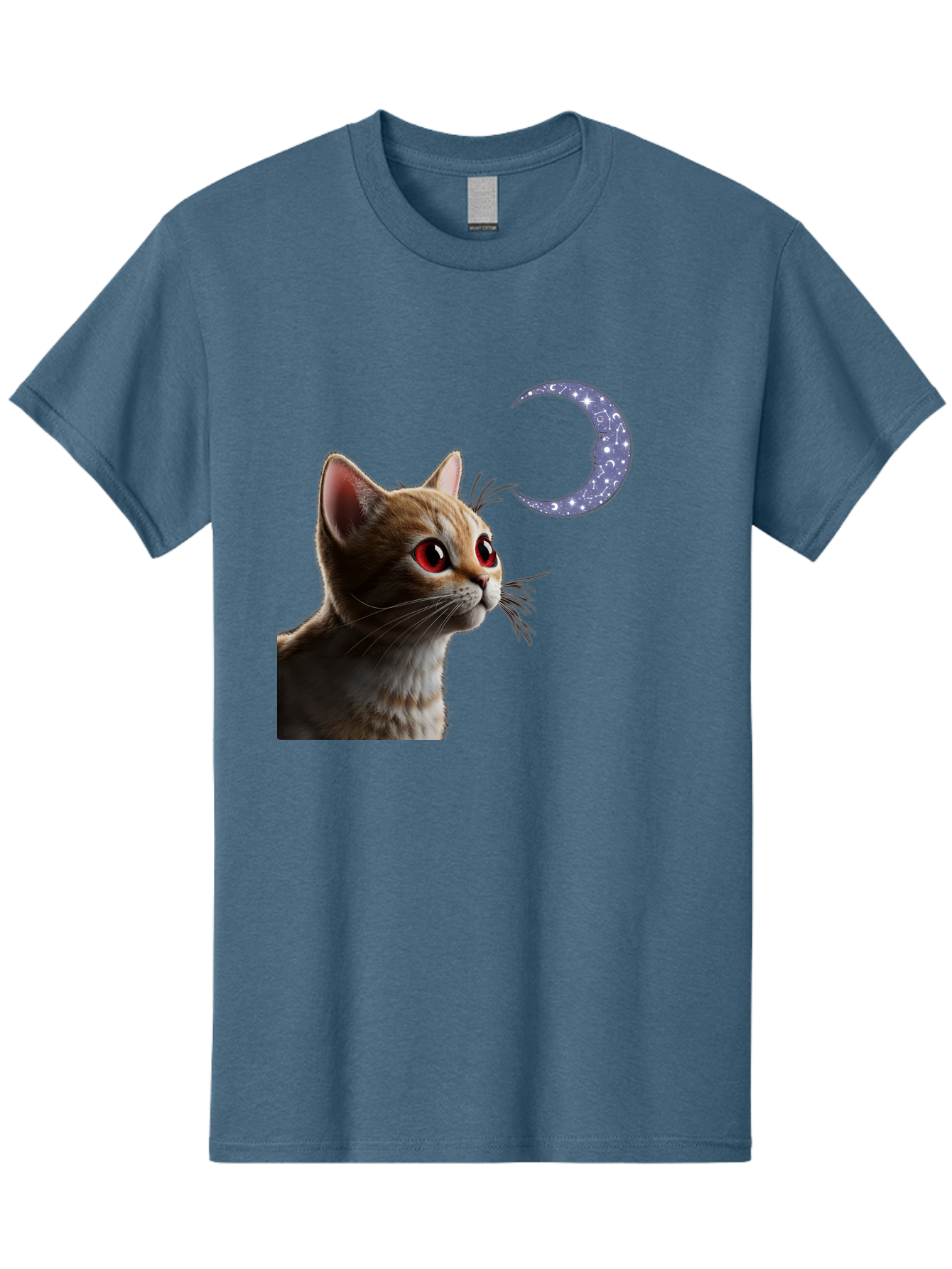 Cat-And-Crescent-Moon-2 Men'S Graphic Tee, 100% Cotton, Comfortable Casual Summer Wear, Machine Washable, Vintage Camera, Old Camera, Antique Camera, Black Camera, Classic Photography, Photography Equipment, Nostalgic Device, Film Camera, Bai620