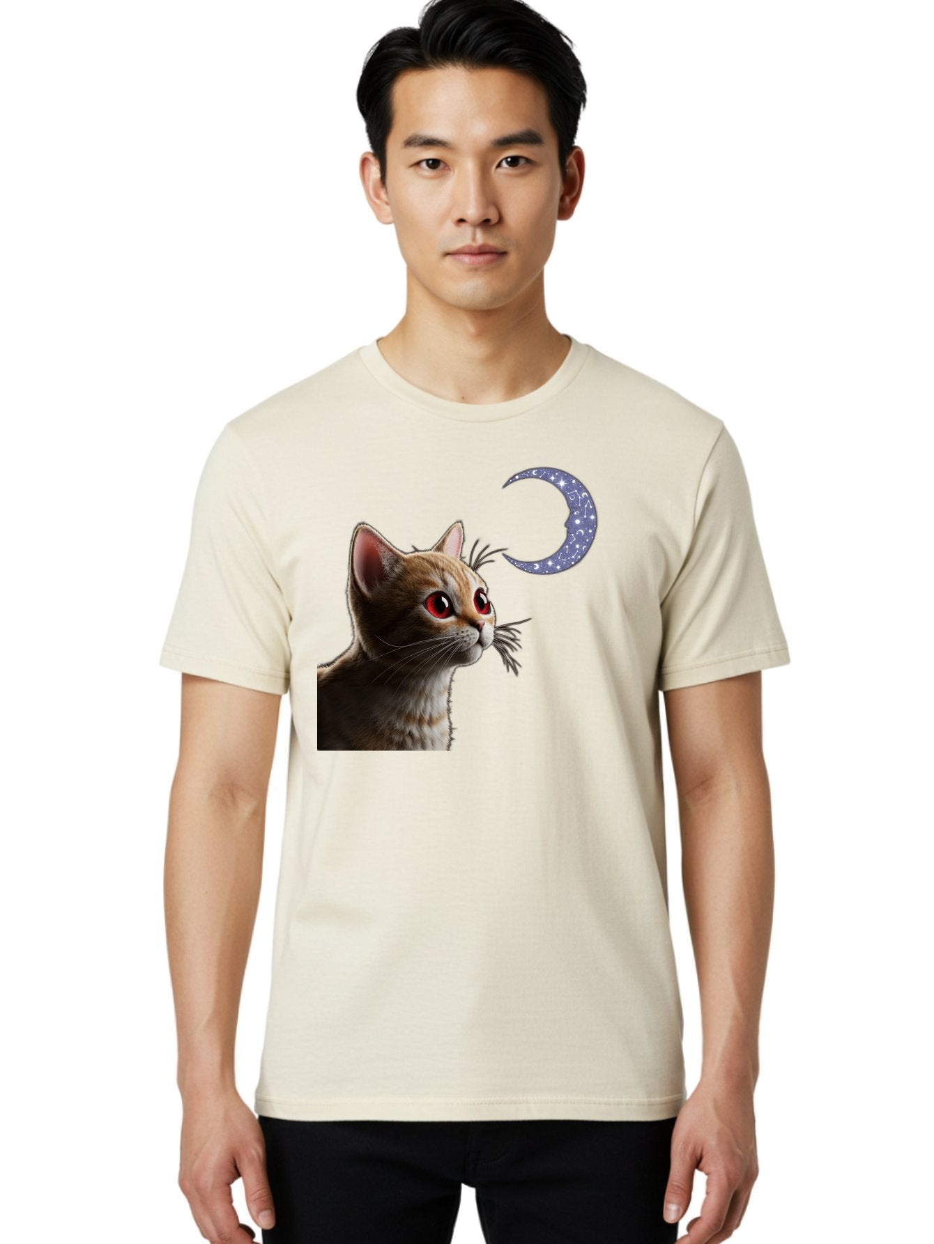 Cat-And-Crescent-Moon-2 Men'S Graphic Tee, 100% Cotton, Comfortable Casual Summer Wear, Machine Washable, Vintage Camera, Old Camera, Antique Camera, Black Camera, Classic Photography, Photography Equipment, Nostalgic Device, Film Camera, Bai620 23
