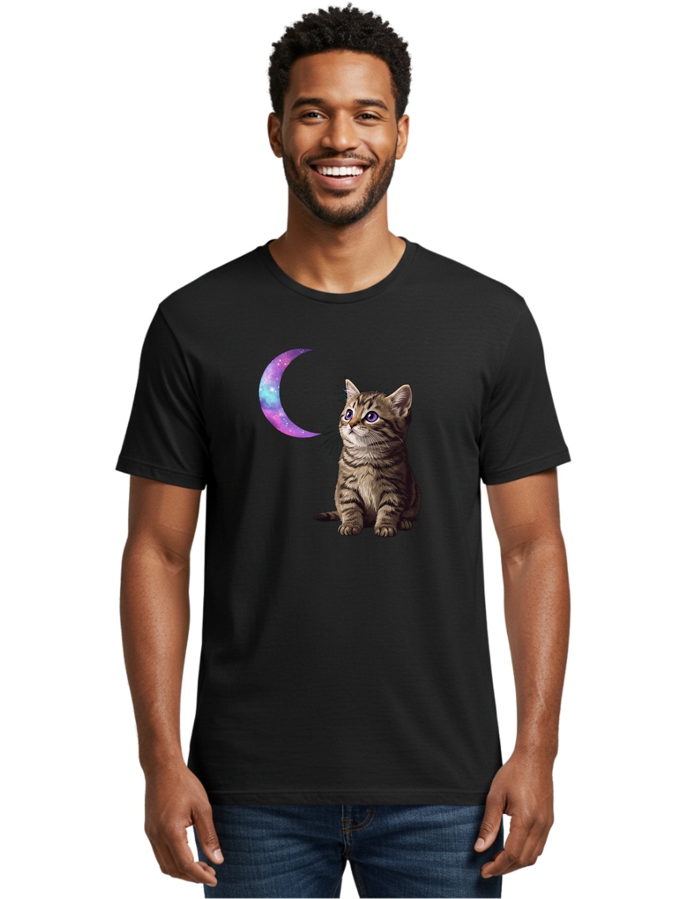 Cat-And-Crescent-Moon-3 Men'S Graphic Tee, 100% Cotton, Comfortable Casual Summer Wear, Machine Washable, Vintage Camera, Old Camera, Antique Camera, Black Camera, Classic Photography, Photography Equipment, Nostalgic Device, Film Camera, Bai621 22