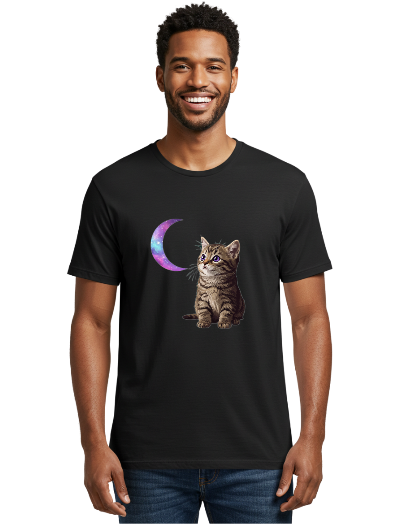 Cat-And-Crescent-Moon-3 Men'S Graphic Tee, 100% Cotton, Comfortable Casual Summer Wear, Machine Washable, Vintage Camera, Old Camera, Antique Camera, Black Camera, Classic Photography, Photography Equipment, Nostalgic Device, Film Camera, Bai621 24