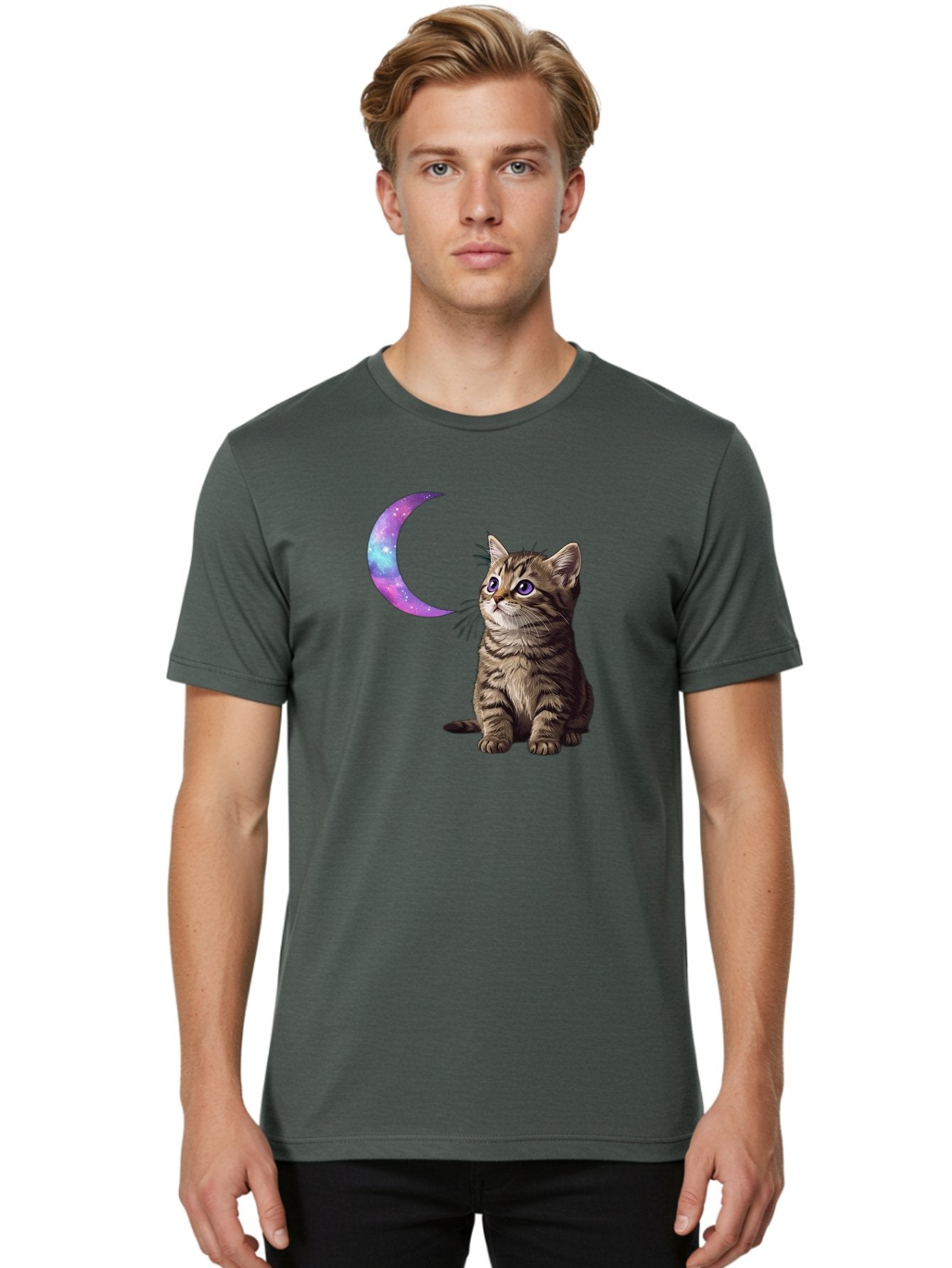 Cat-And-Crescent-Moon-3 Men'S Graphic Tee, 100% Cotton, Comfortable Casual Summer Wear, Machine Washable, Vintage Camera, Old Camera, Antique Camera, Black Camera, Classic Photography, Photography Equipment, Nostalgic Device, Film Camera, Bai621 23