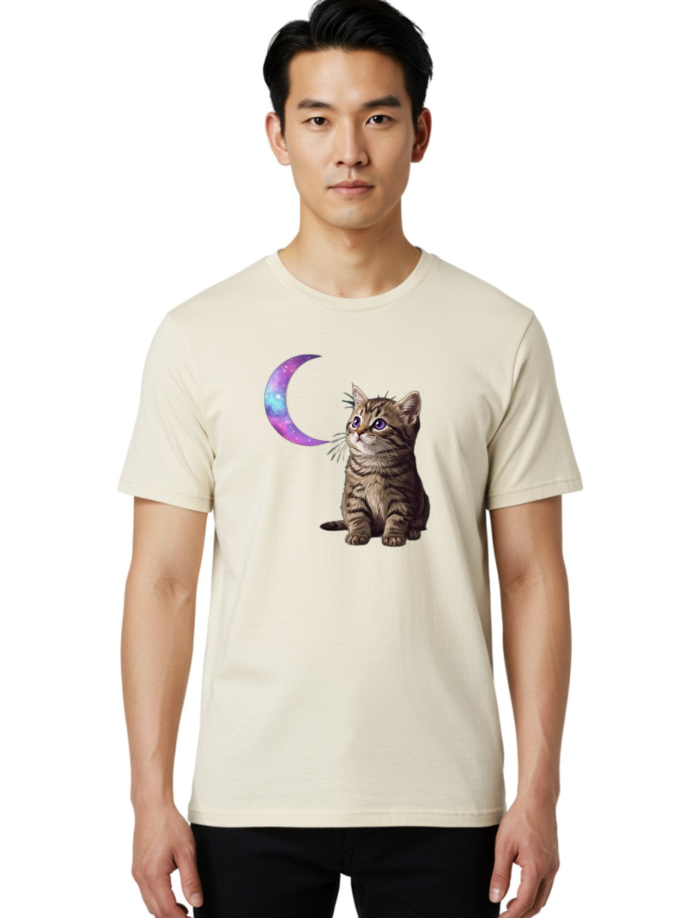 Cat-And-Crescent-Moon-3 Men'S Graphic Tee, 100% Cotton, Comfortable Casual Summer Wear, Machine Washable, Vintage Camera, Old Camera, Antique Camera, Black Camera, Classic Photography, Photography Equipment, Nostalgic Device, Film Camera, Bai621 18
