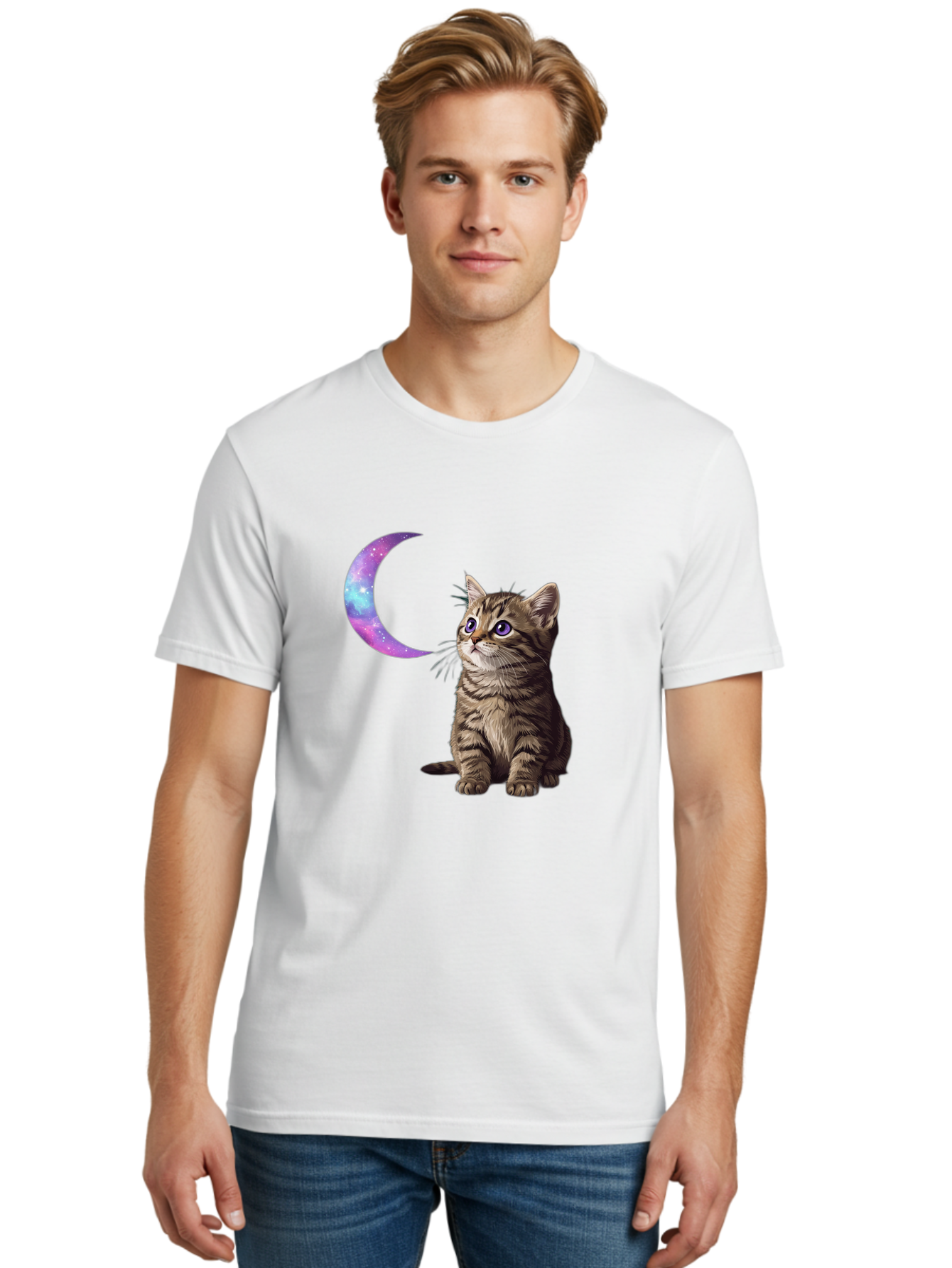 Cat-And-Crescent-Moon-3 Men'S Graphic Tee, 100% Cotton, Comfortable Casual Summer Wear, Machine Washable, Vintage Camera, Old Camera, Antique Camera, Black Camera, Classic Photography, Photography Equipment, Nostalgic Device, Film Camera, Bai621 19