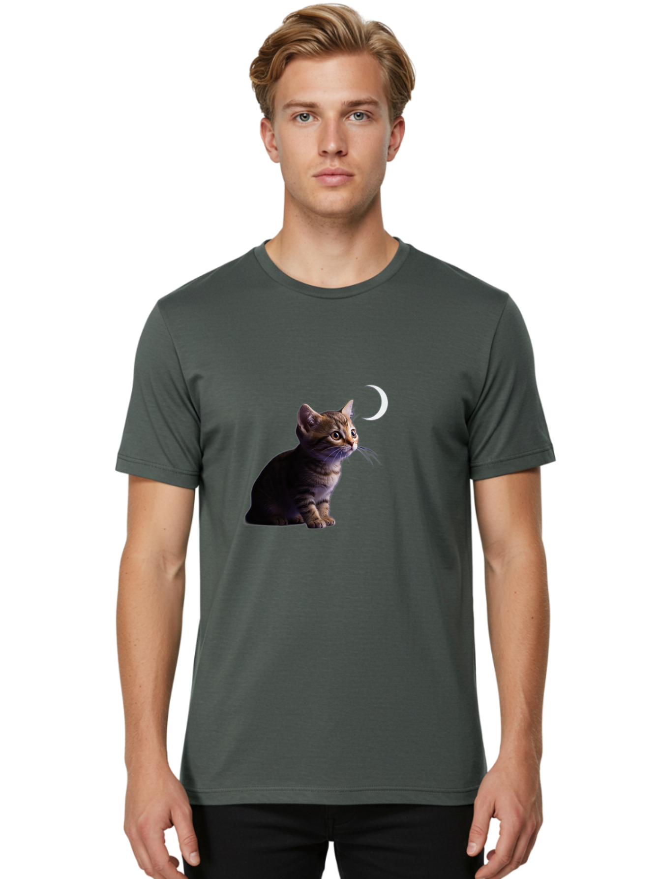 Cat-And-Crescent-Moon Men'S Graphic Tee, 100% Cotton, Comfortable Casual Summer Wear, Machine Washable, Vintage Camera, Old Camera, Antique Camera, Black Camera, Classic Photography, Photography Equipment, Nostalgic Device, Film Camera, Bai622 20