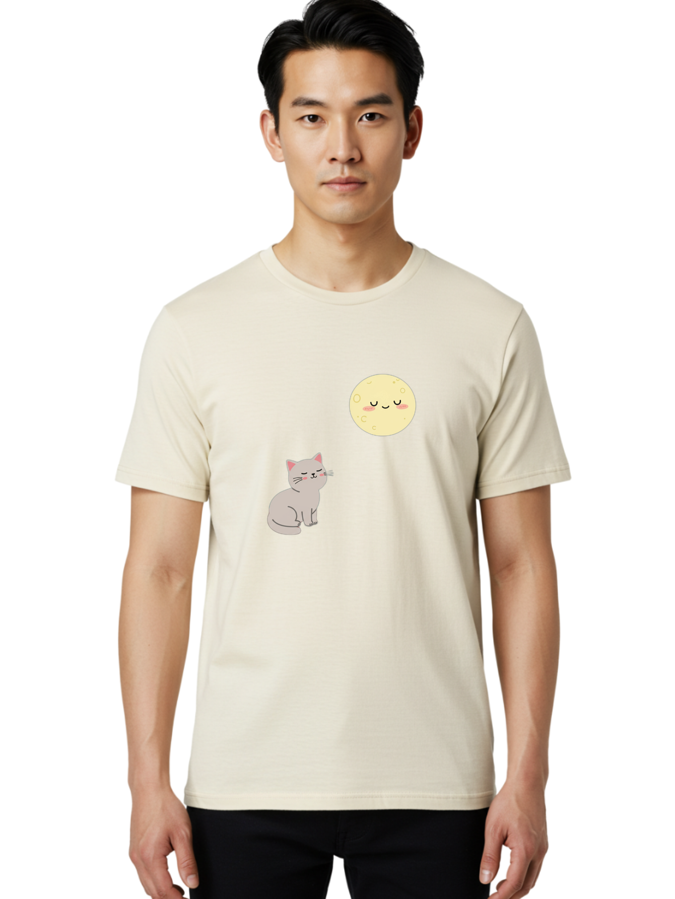Cat-And-Moon-1 Men'S Graphic Tee, 100% Cotton, Comfortable Casual Summer Wear, Machine Washable, Vintage Camera, Old Camera, Antique Camera, Black Camera, Classic Photography, Photography Equipment, Nostalgic Device, Film Camera, Camera Art Bai623 27
