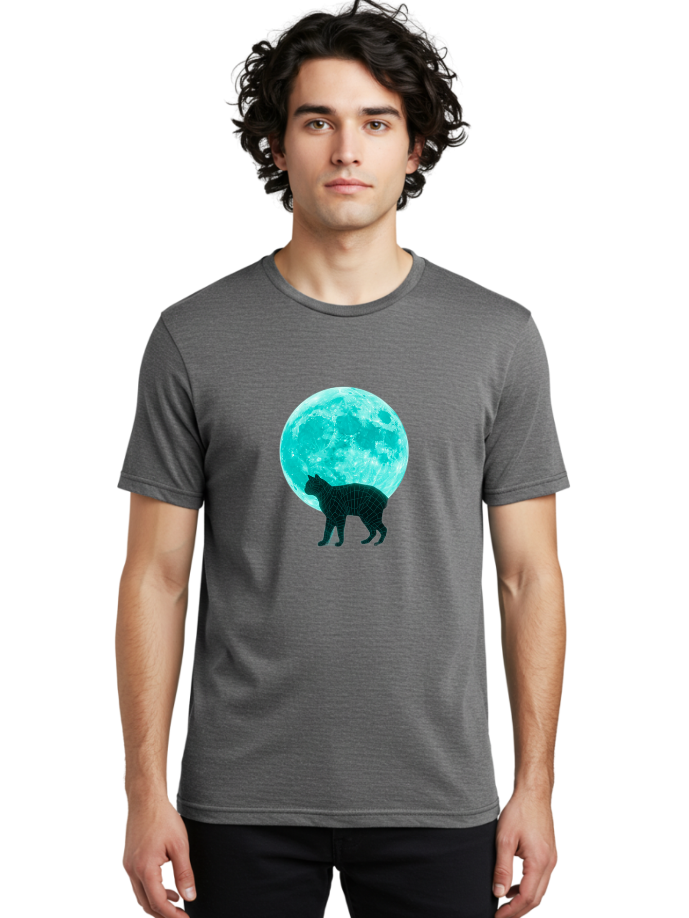 Cat-And-Moon-2 Men'S Graphic Tee, 100% Cotton, Comfortable Casual Summer Wear, Machine Washable, Vintage Camera, Old Camera, Antique Camera, Black Camera, Classic Photography, Photography Equipment, Nostalgic Device, Film Camera, Camera Art Bai624 26