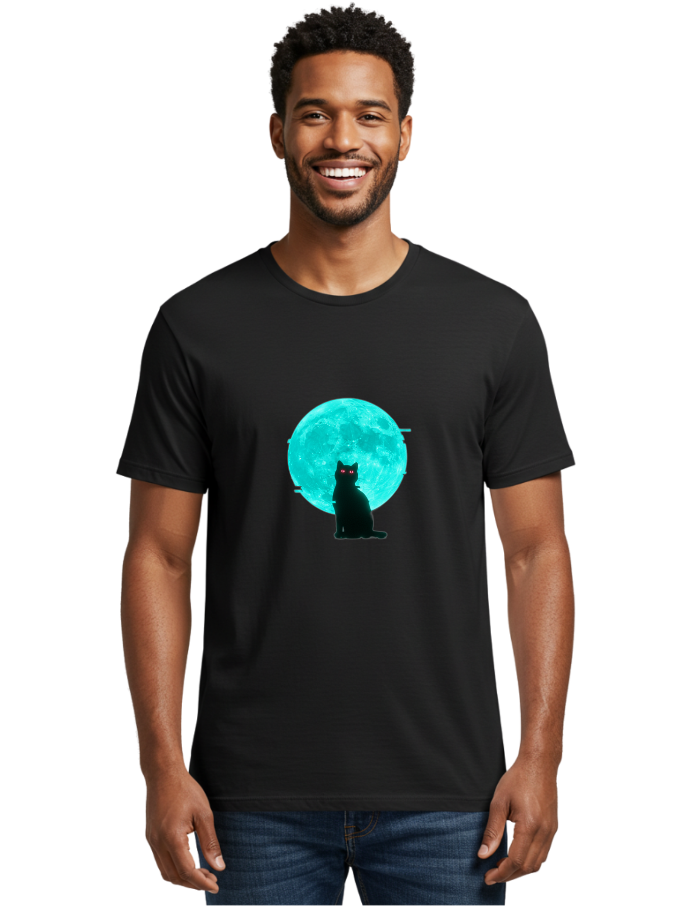 Cat-And-Moon-3 Men'S Graphic Tee, 100% Cotton, Comfortable Casual Summer Wear, Machine Washable, Vintage Camera, Old Camera, Antique Camera, Black Camera, Classic Photography, Photography Equipment, Nostalgic Device, Film Camera, Camera Art Bai625 26