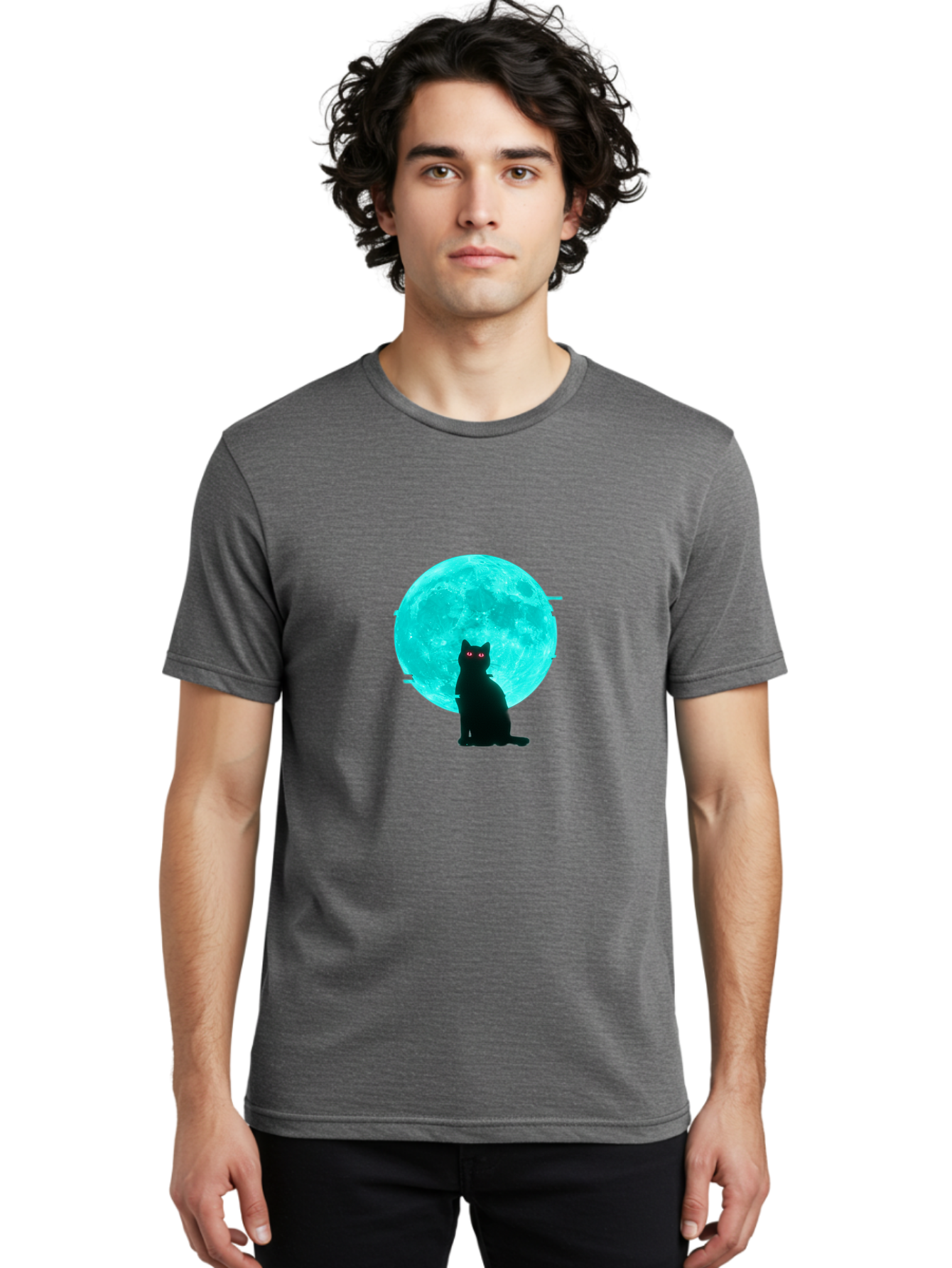 Cat-And-Moon-3 Men'S Graphic Tee, 100% Cotton, Comfortable Casual Summer Wear, Machine Washable, Vintage Camera, Old Camera, Antique Camera, Black Camera, Classic Photography, Photography Equipment, Nostalgic Device, Film Camera, Camera Art Bai625 21