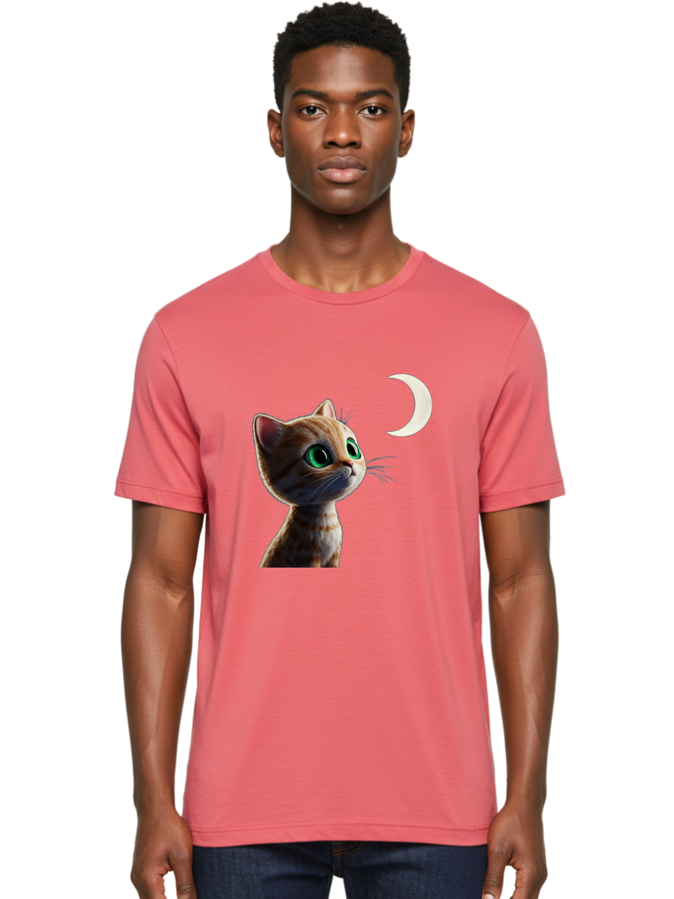 Cat-Gazing-At-Crescent-Moon Men'S Graphic Tee, 100% Cotton, Comfortable Casual Summer Wear, Machine Washable, Vintage Camera, Old Camera, Antique Camera, Black Camera, Classic Photography, Photography Equipment, Nostalgic Device, Film Camera, Bai628 25