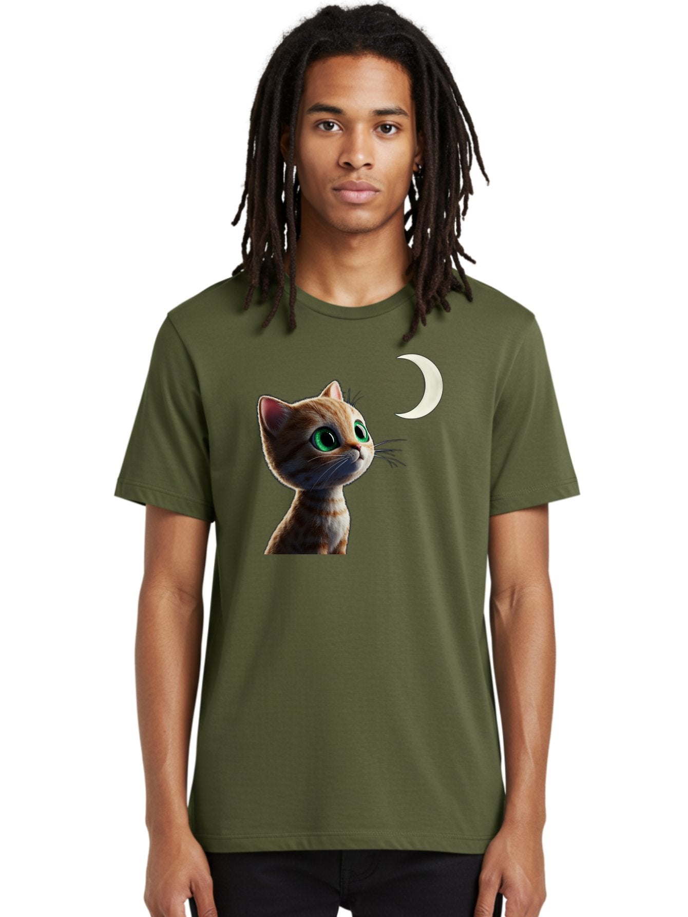 Cat-Gazing-At-Crescent-Moon Men'S Graphic Tee, 100% Cotton, Comfortable Casual Summer Wear, Machine Washable, Vintage Camera, Old Camera, Antique Camera, Black Camera, Classic Photography, Photography Equipment, Nostalgic Device, Film Camera, Bai628 16