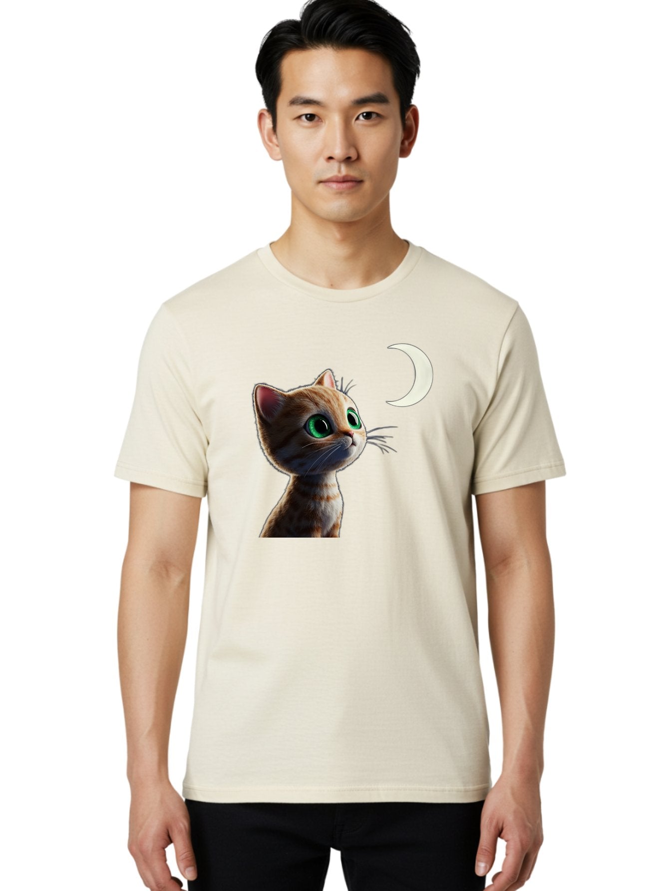 Cat-Gazing-At-Crescent-Moon Men'S Graphic Tee, 100% Cotton, Comfortable Casual Summer Wear, Machine Washable, Vintage Camera, Old Camera, Antique Camera, Black Camera, Classic Photography, Photography Equipment, Nostalgic Device, Film Camera, Bai628 17