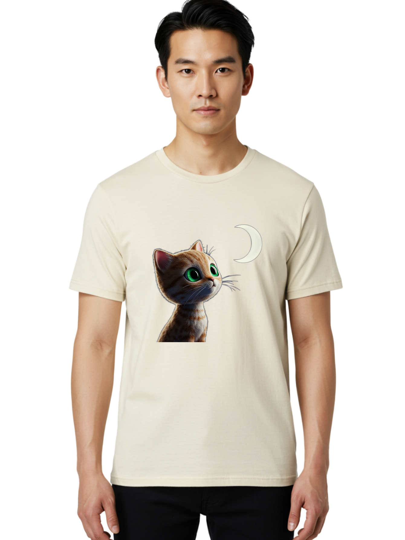 Cat-Gazing-At-Crescent-Moon Men'S Graphic Tee, 100% Cotton, Comfortable Casual Summer Wear, Machine Washable, Vintage Camera, Old Camera, Antique Camera, Black Camera, Classic Photography, Photography Equipment, Nostalgic Device, Film Camera, Bai628 29