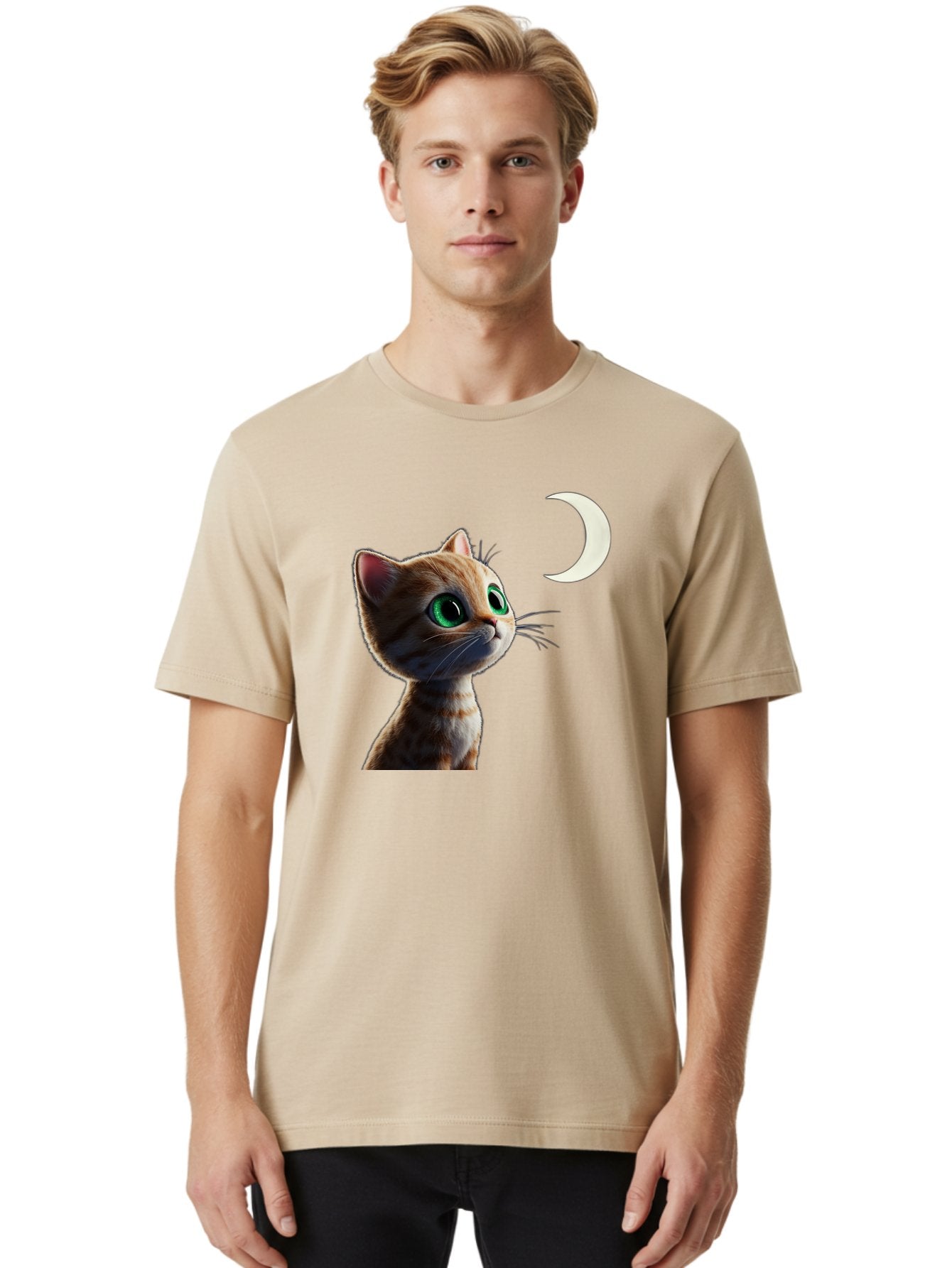 Cat-Gazing-At-Crescent-Moon Men'S Graphic Tee, 100% Cotton, Comfortable Casual Summer Wear, Machine Washable, Vintage Camera, Old Camera, Antique Camera, Black Camera, Classic Photography, Photography Equipment, Nostalgic Device, Film Camera, Bai628 24