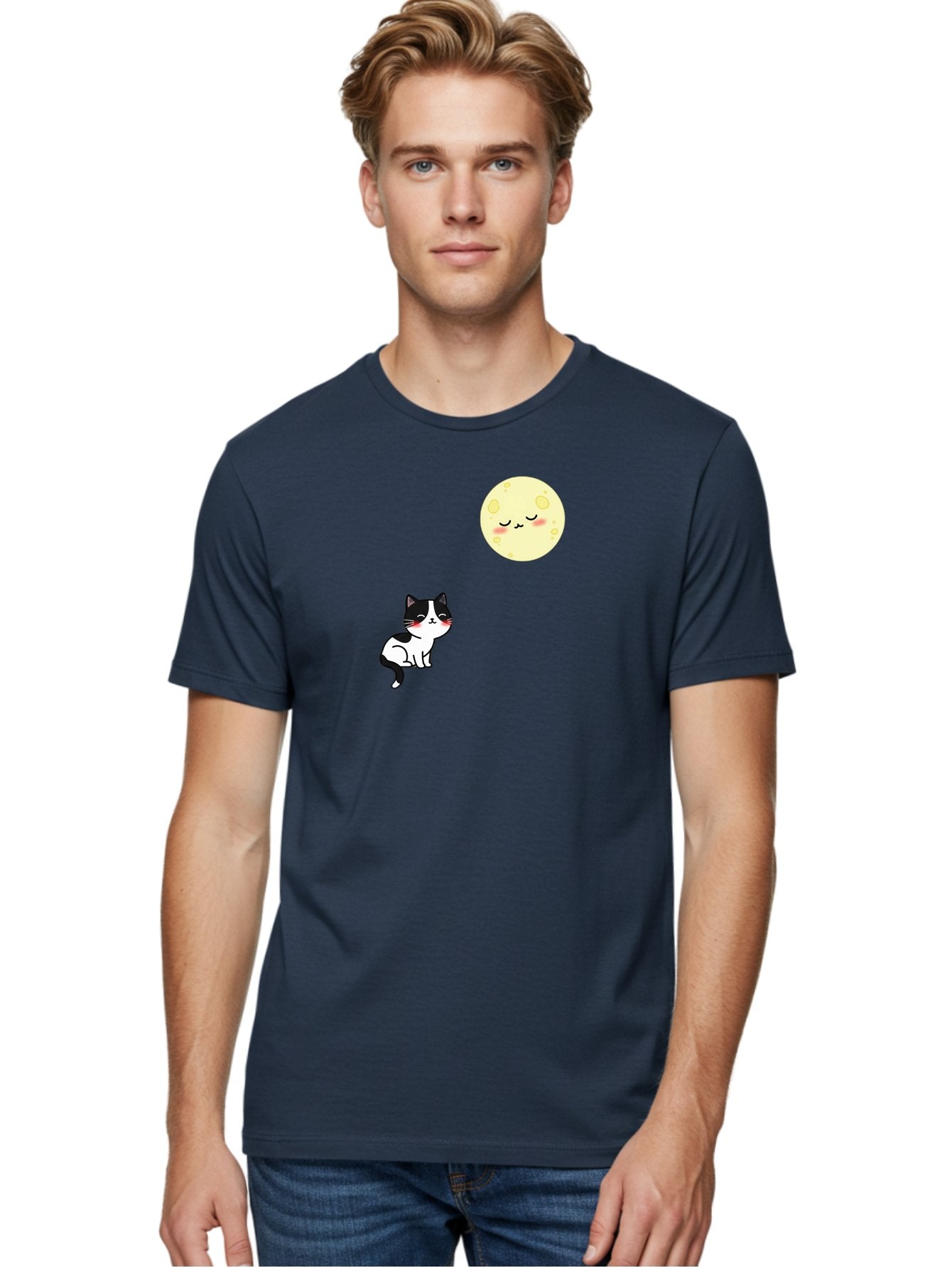 Cat-Gazing-At-Moon Men'S Graphic Tee, 100% Cotton, Comfortable Casual Summer Wear, Machine Washable, Vintage Camera, Old Camera, Antique Camera, Black Camera, Classic Photography, Photography Equipment, Nostalgic Device, Film Camera, Bai630 17