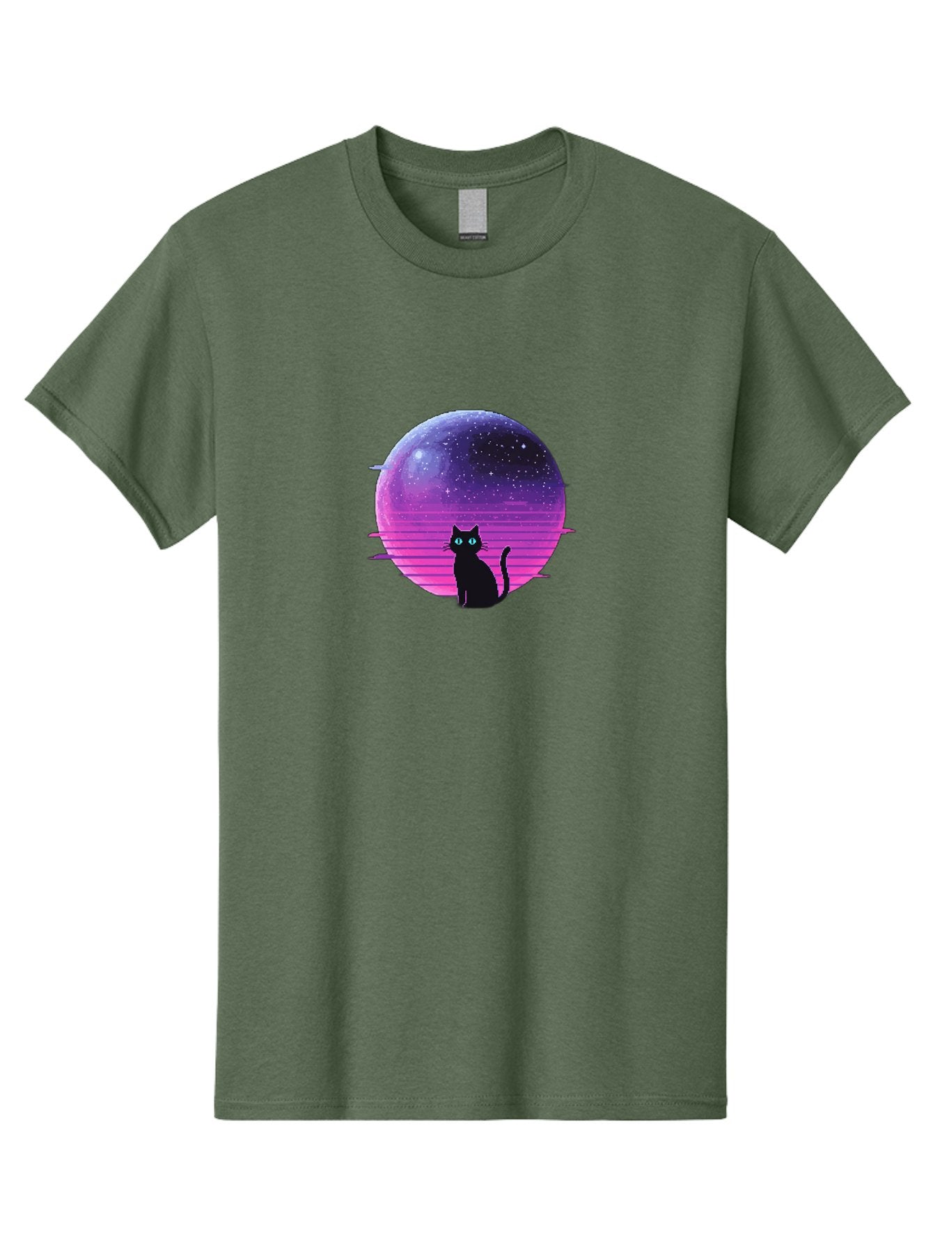 Cat-In-Retro-Sunset Men'S Graphic Tee, 100% Cotton, Comfortable Casual Summer Wear, Machine Washable, Vintage Camera, Old Camera, Antique Camera, Black Camera, Classic Photography, Photography Equipment, Nostalgic Device, Film Camera, Bai631 5
