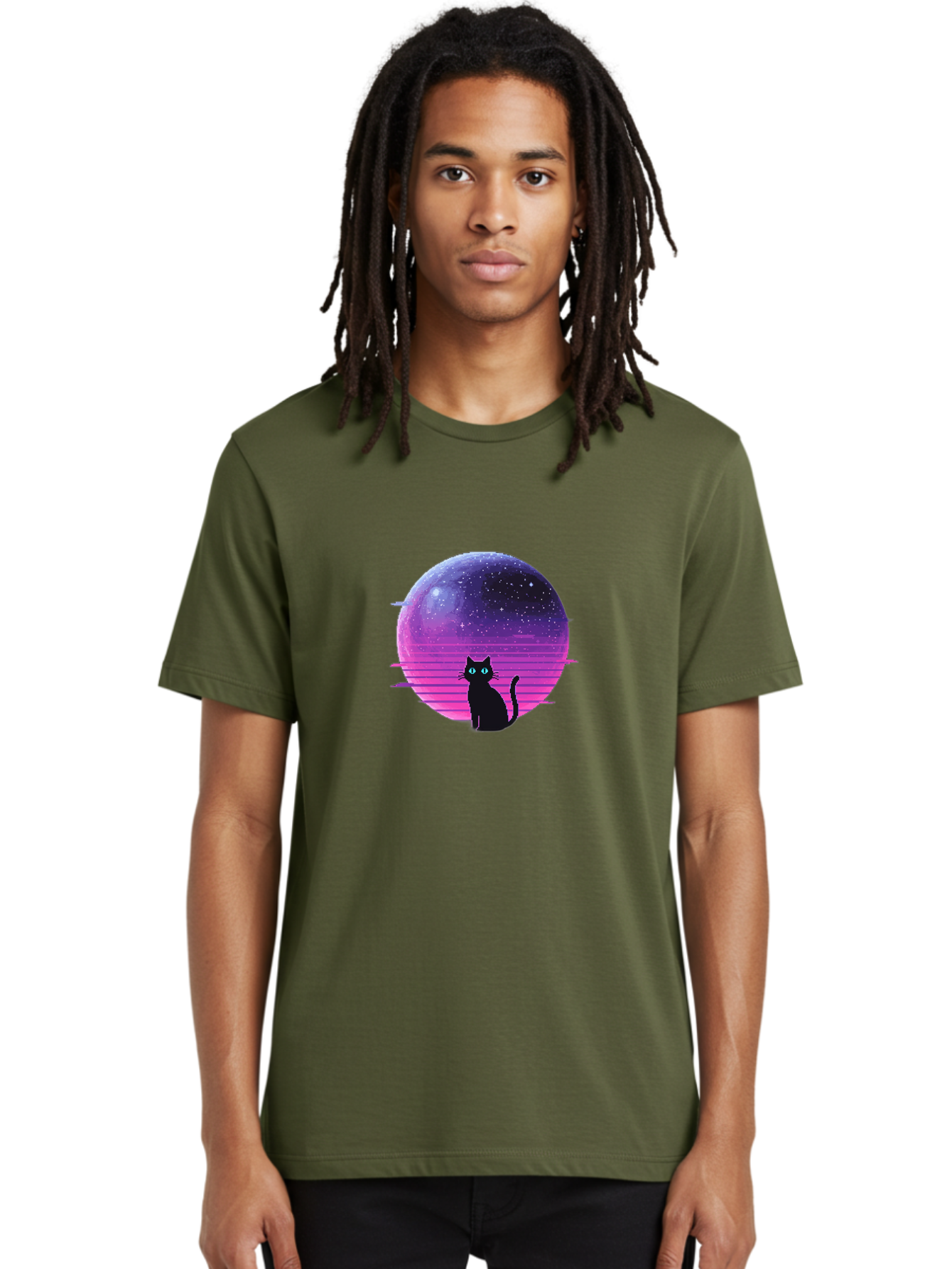 Cat-In-Retro-Sunset Men'S Graphic Tee, 100% Cotton, Comfortable Casual Summer Wear, Machine Washable, Vintage Camera, Old Camera, Antique Camera, Black Camera, Classic Photography, Photography Equipment, Nostalgic Device, Film Camera, Bai631 23