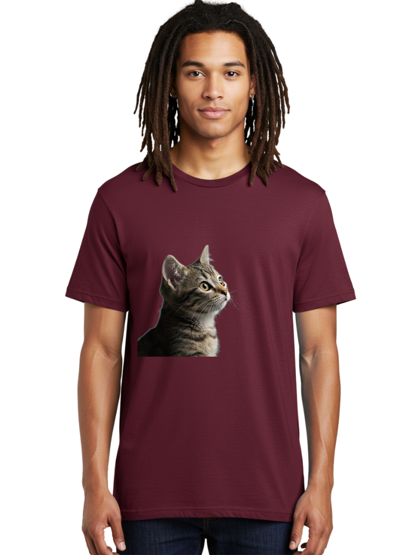 Cat-Looking-Up Men'S Graphic Tee, 100% Cotton, Comfortable Casual Summer Wear, Machine Washable, Vintage Camera, Old Camera, Antique Camera, Black Camera, Classic Photography, Photography Equipment, Nostalgic Device, Film Camera, Camera Art Bai633 21