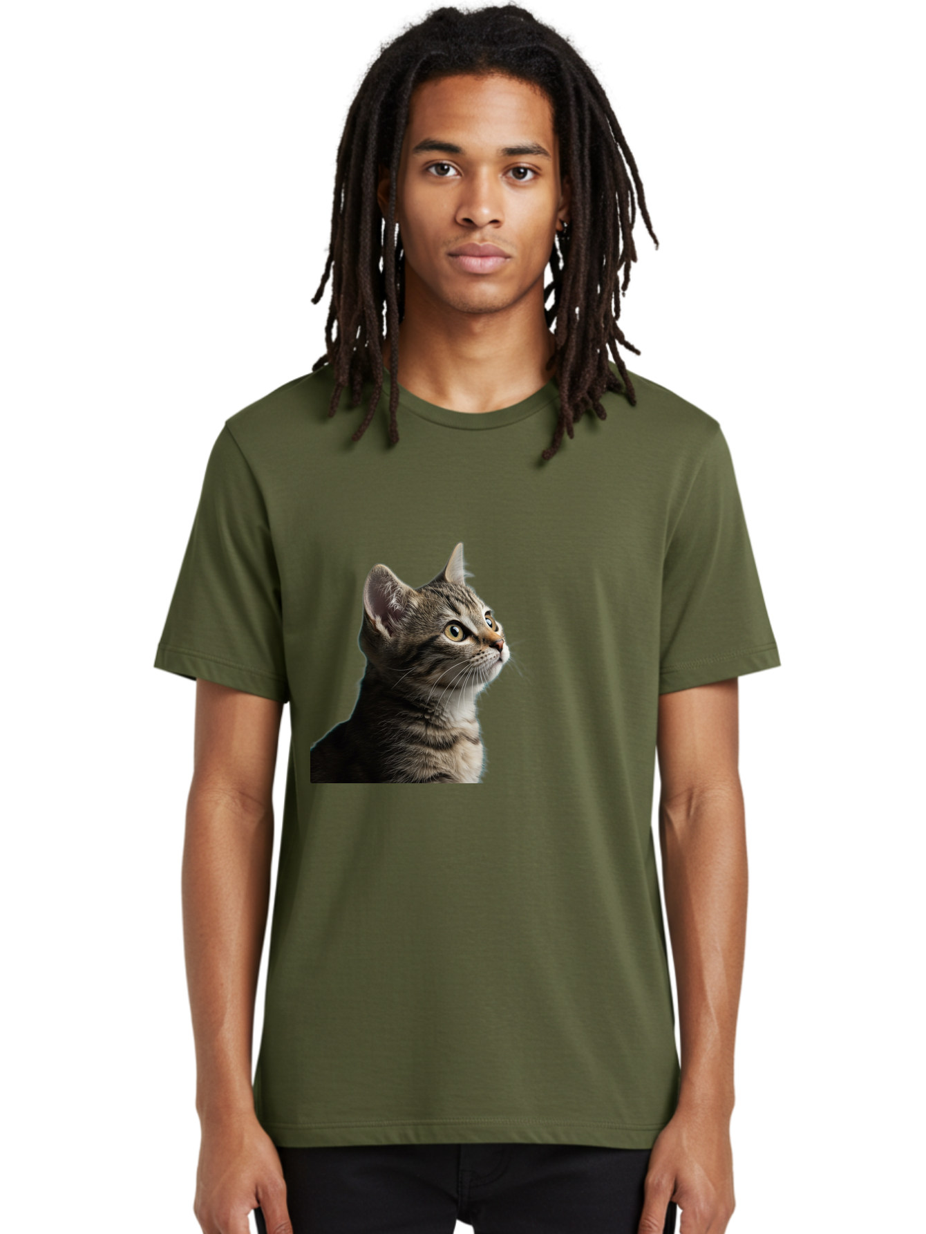 Cat-Looking-Up Men'S Graphic Tee, 100% Cotton, Comfortable Casual Summer Wear, Machine Washable, Vintage Camera, Old Camera, Antique Camera, Black Camera, Classic Photography, Photography Equipment, Nostalgic Device, Film Camera, Camera Art Bai633 20