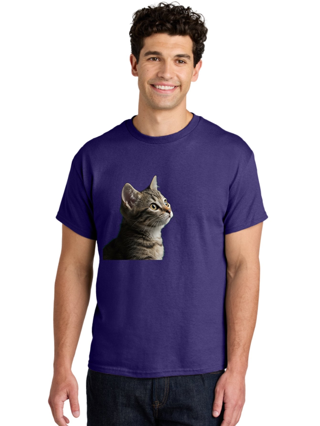 Cat-Looking-Up Men'S Graphic Tee, 100% Cotton, Comfortable Casual Summer Wear, Machine Washable, Vintage Camera, Old Camera, Antique Camera, Black Camera, Classic Photography, Photography Equipment, Nostalgic Device, Film Camera, Camera Art Bai633 16